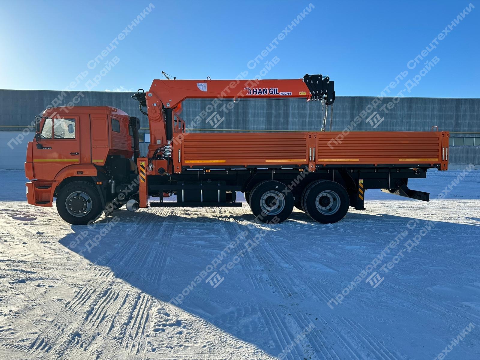 Бортовой КамАЗ 65115 6x4 с КМУ Hangil HGC 756 Фото №3