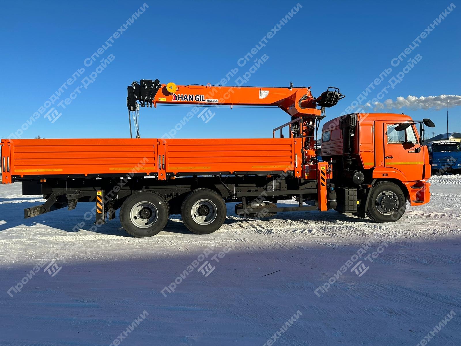 Бортовой КамАЗ 65115 6x4 с КМУ Hangil HGC 756 Фото №4