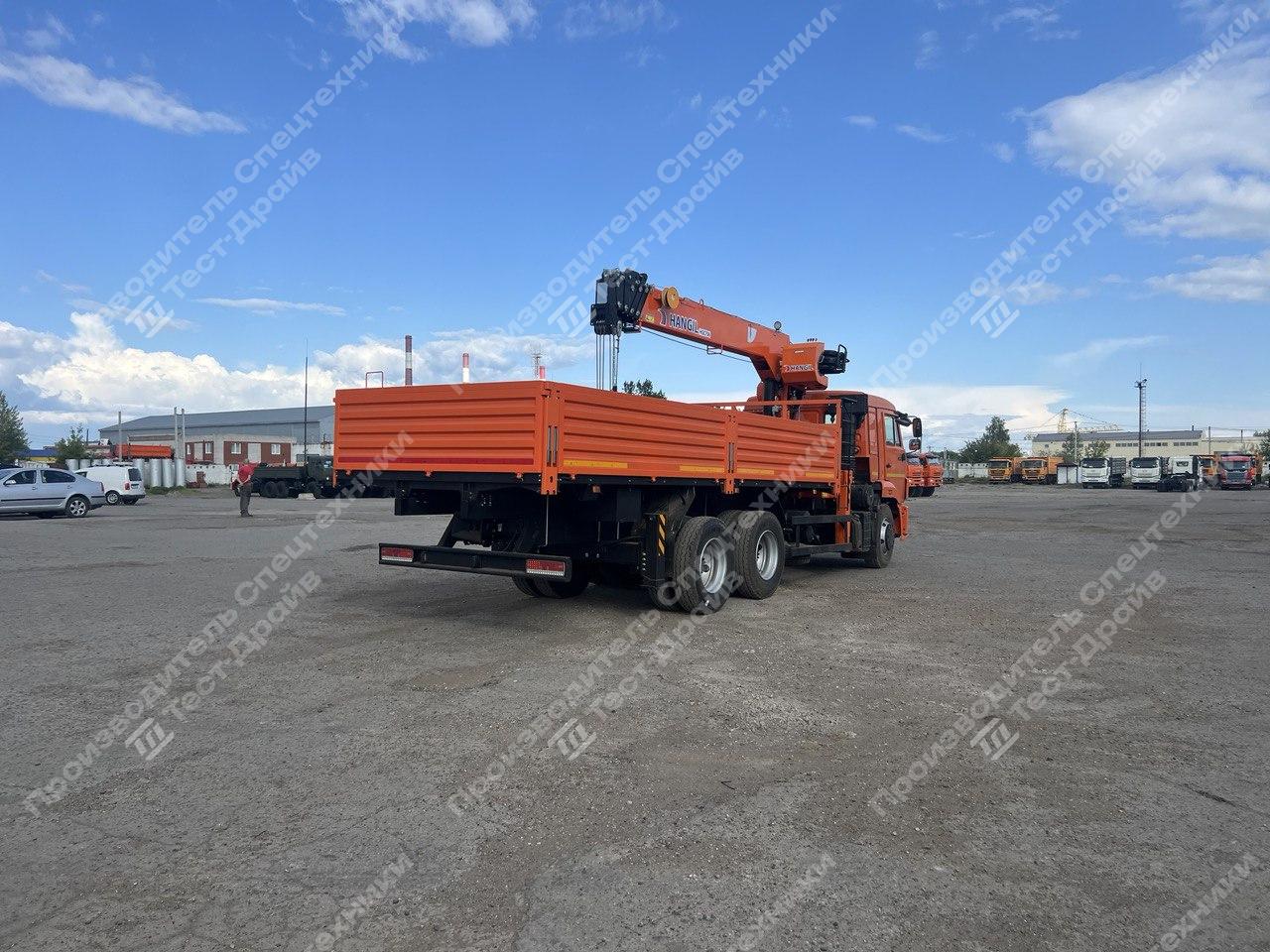 Бортовой КамАЗ 65115 6x6 с КМУ Hangil 756 Фото №4