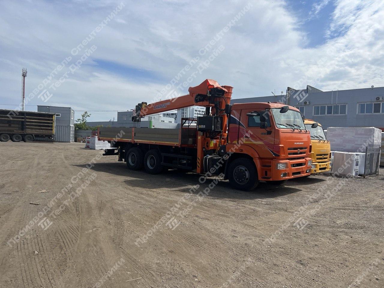 Бортовой КамАЗ 6520 6x4 с КМУ Hangil HGC 1235 Фото №2