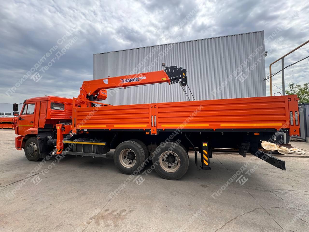 Бортовой КамАЗ 65115 6x4 с КМУ Hangil HGC 756 Фото №3