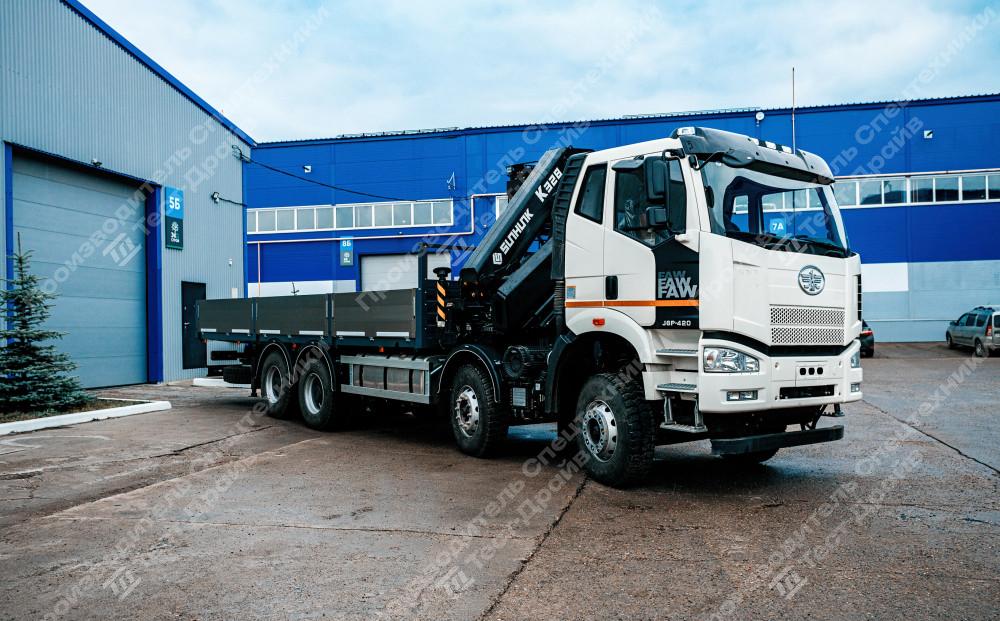 Бортовой FAW CA3310 8x4 с ГМУ SunHunk K328-4 Фото №7