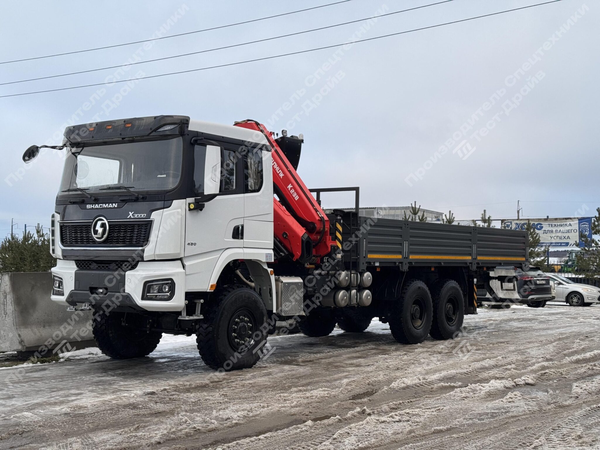 Бортовой Shacman X3000 6x6 с ГМУ SunHunk K-238-6 Фото №5