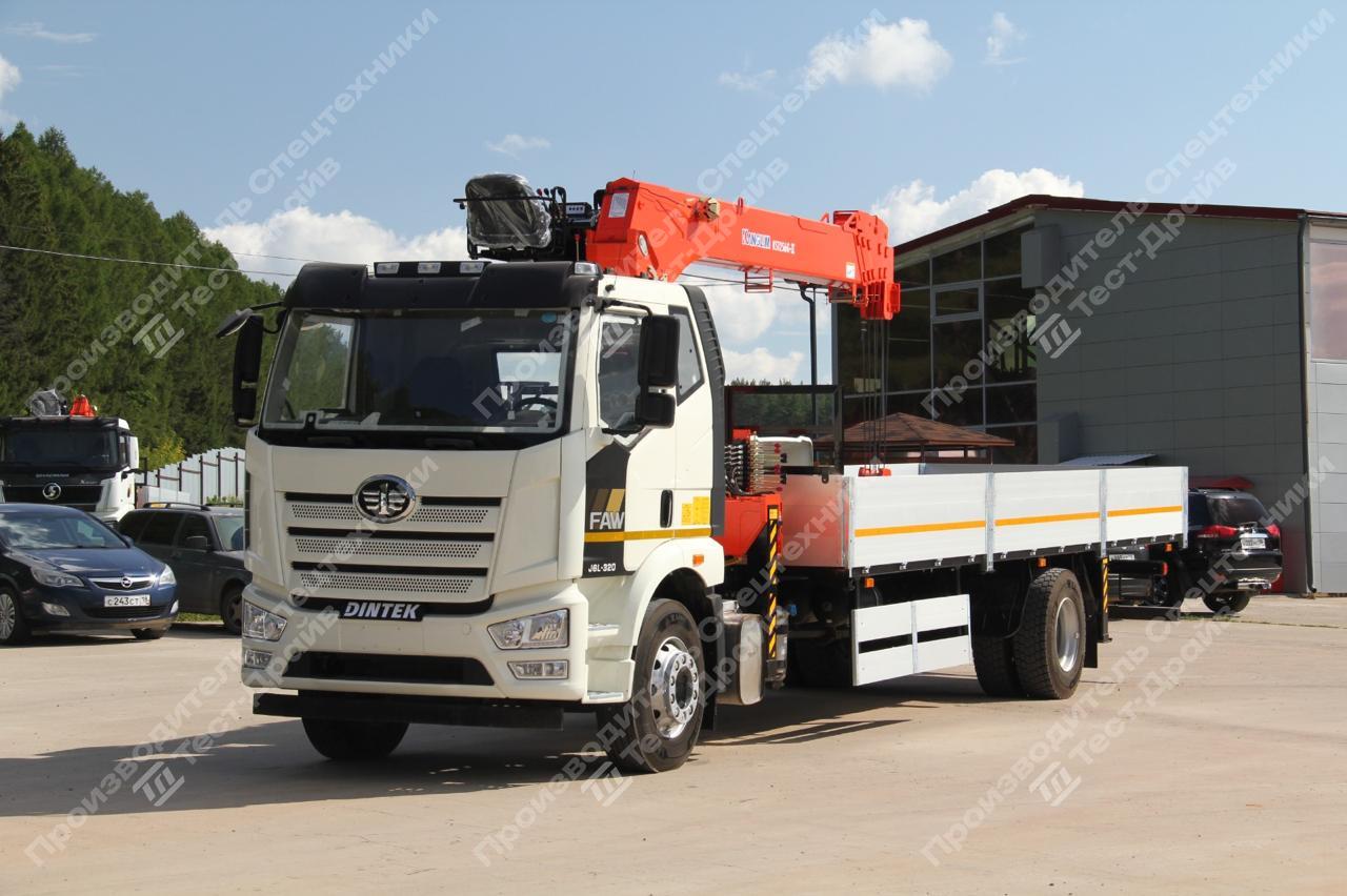 Бортовой FAW J6L 4x2 с КМУ Kanglim 1256 II Фото №2