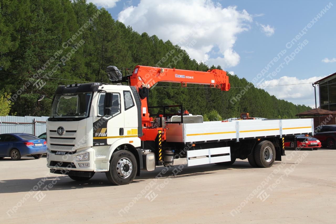 Бортовой FAW J6L 4x2 с КМУ Kanglim 1256 II Фото №3