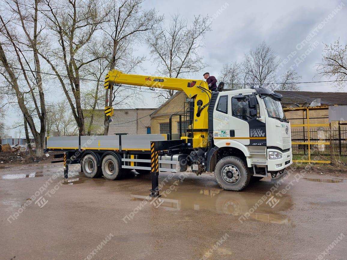 Бортовой FAW CA3250 6x4 с КМУ HYVA HST8E4 Фото №10