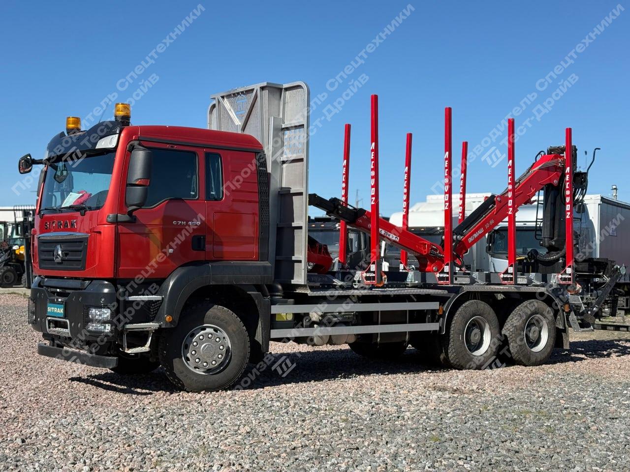 Сортиментовоз SITRAK C7H 6x4 с ГМУ VM10L97 и площадкой ЛЕСОVOZ Фото №5