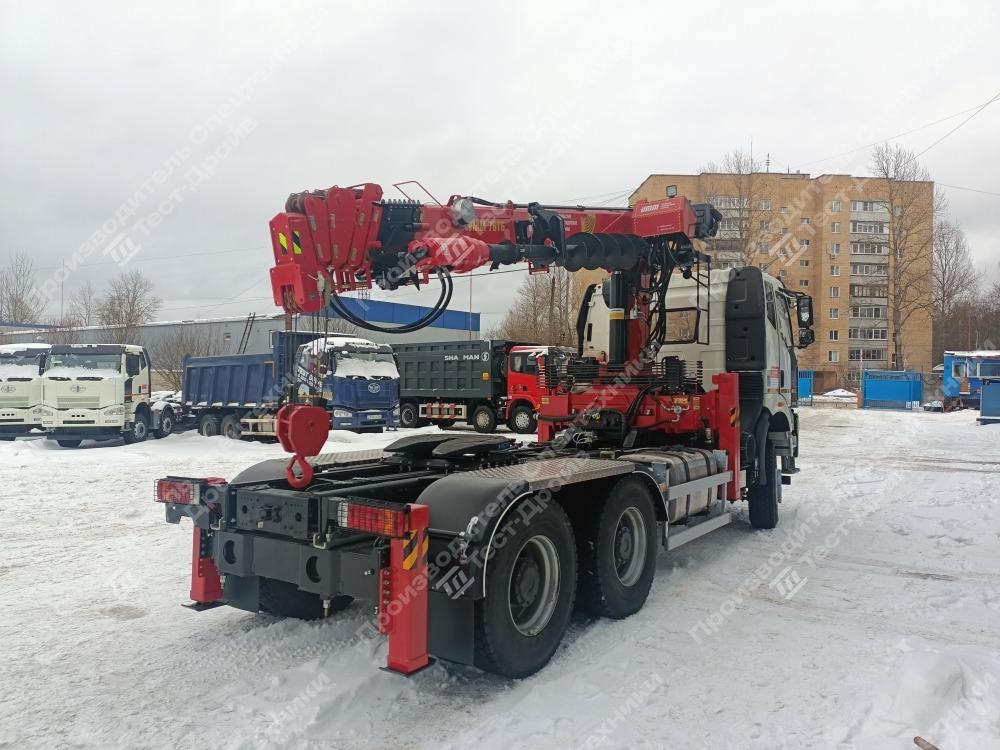 Тягач FAW CA3250 6x4 с буровым оборудованием и КМУ УММАШ 76ТБ Фото №2