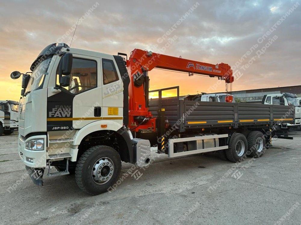 Бортовой FAW CA3250 6x4 с КМУ Kanglim KS-2056 Фото №3