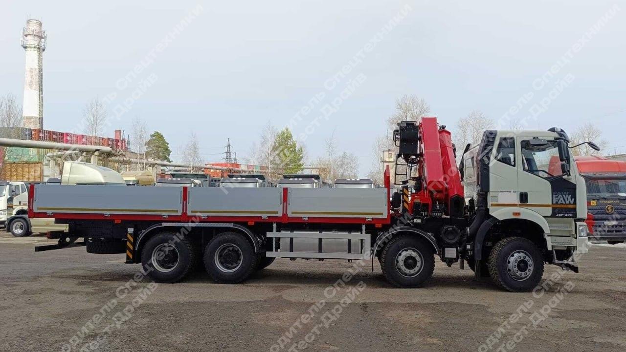 Бортовой FAW CA3250 8x4 с ГМУ SunHunk K-328-6 Фото №2