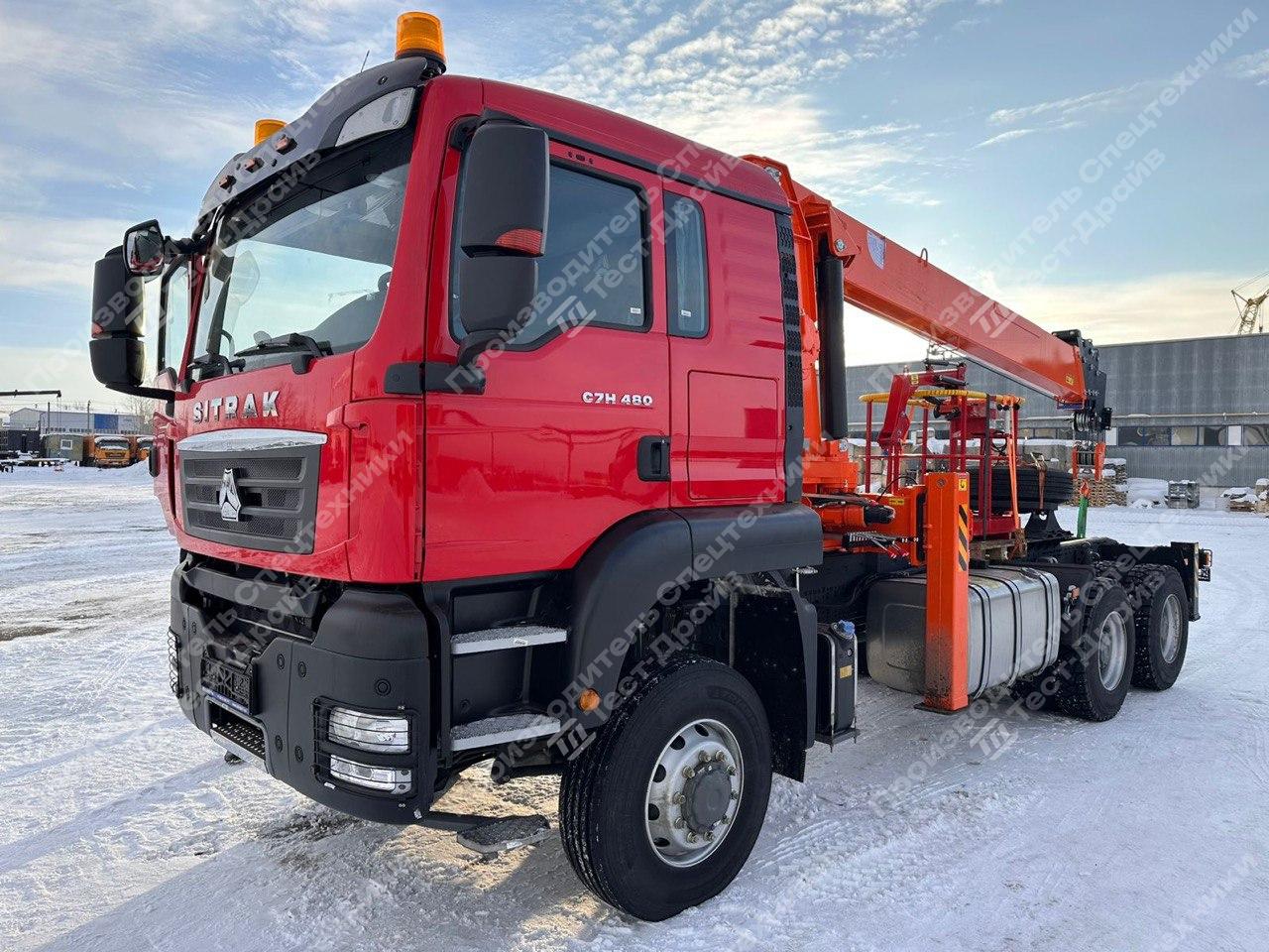 Тягач SITRAK C7H 6x4 с КМУ Hangil HGC 1235 Фото №2