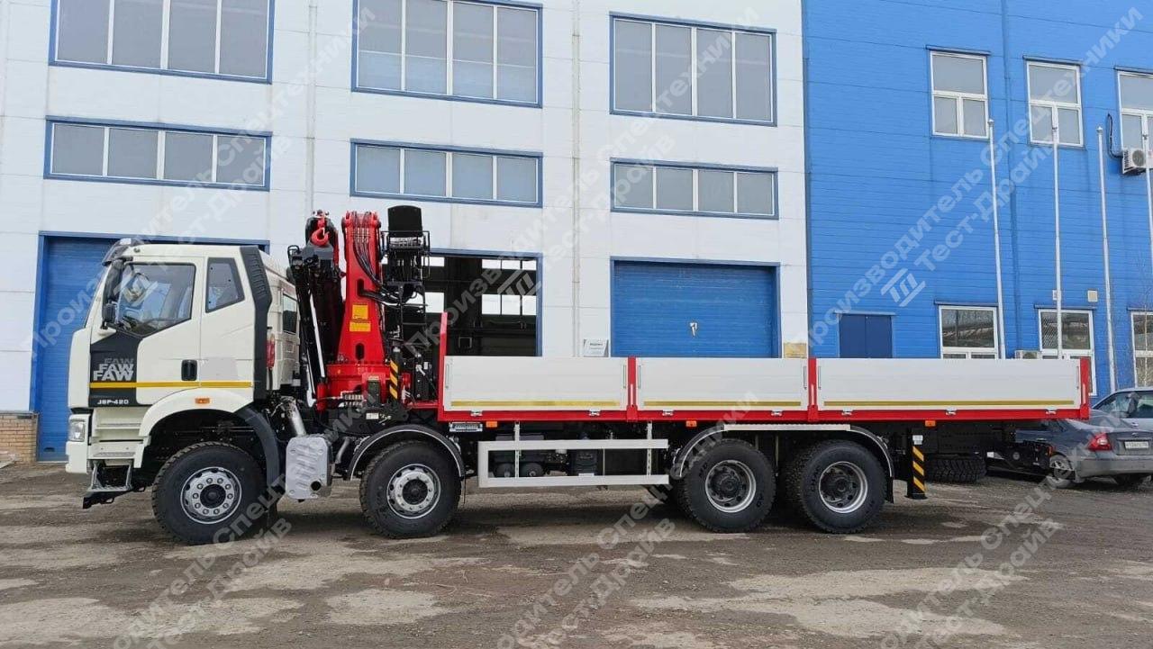 Бортовой FAW CA3250 8x4 с ГМУ SunHunk K-328-6 Фото №5