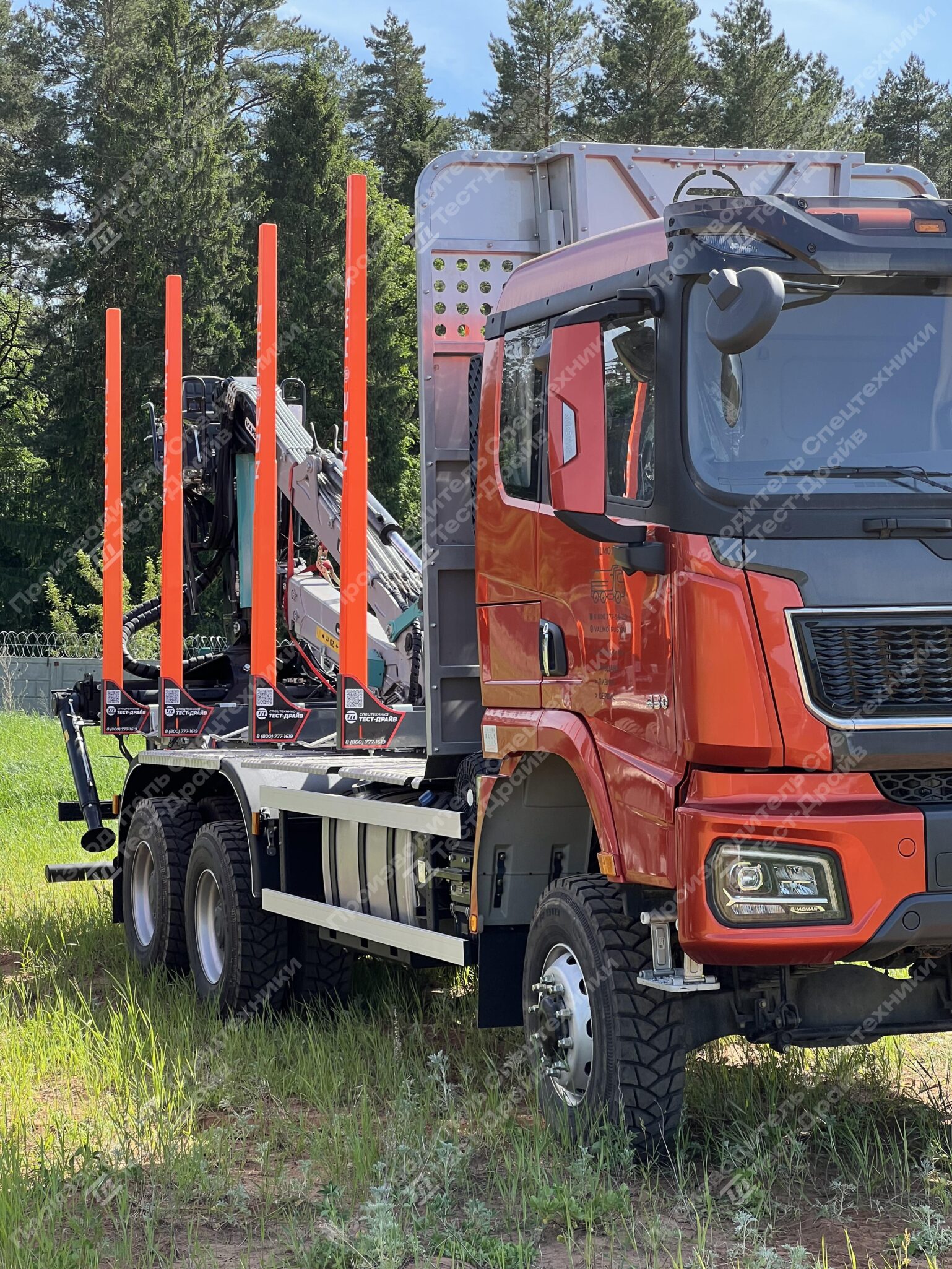 Сортиментовоз Shacman X3000 6x6 с ГМУ ICARBAZZOLI IB 120 L98 и площадкой ЛЕСОVOZ Фото №5