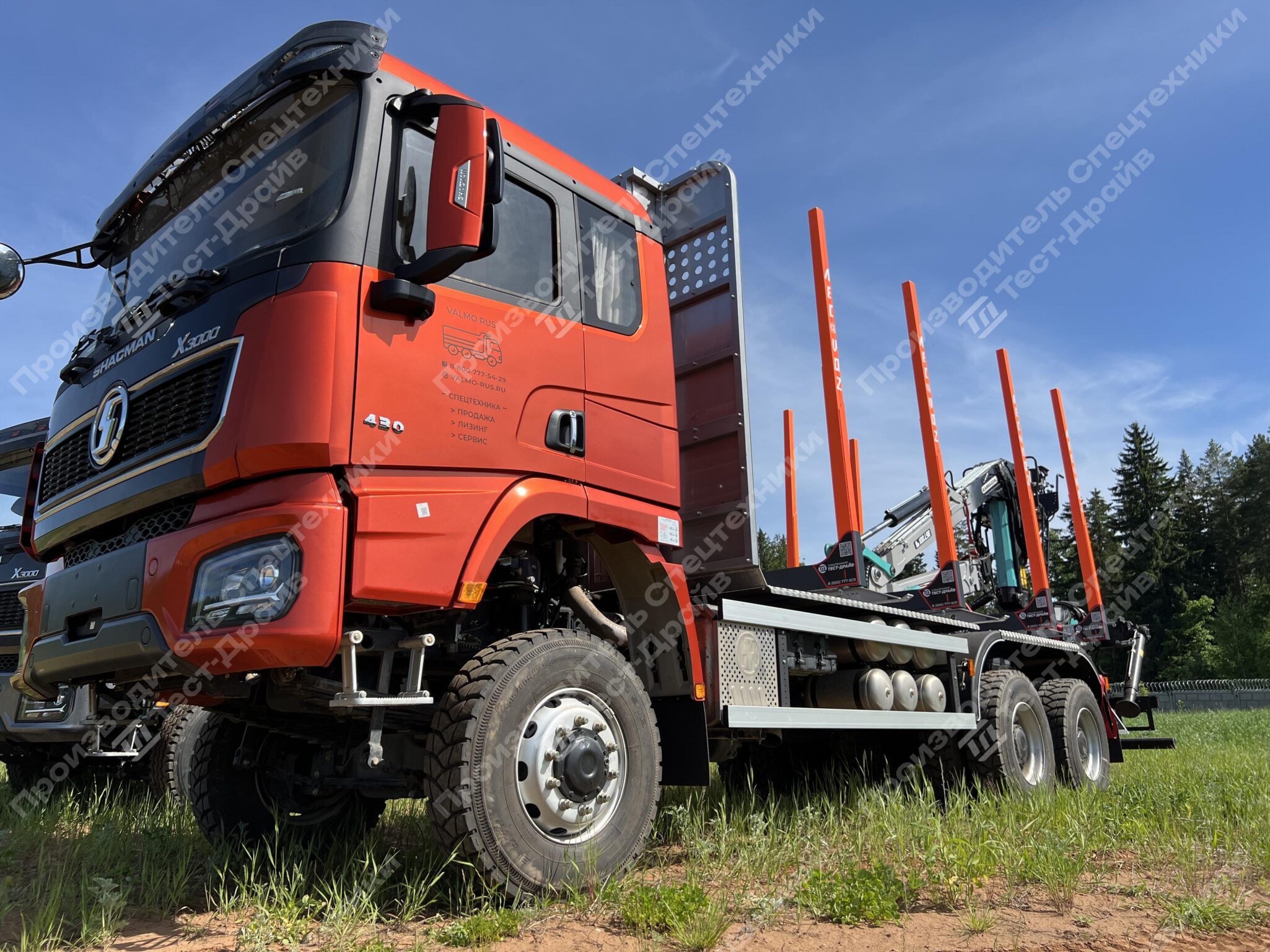 Сортиментовоз Shacman X3000 6x6 с ГМУ ICARBAZZOLI IB 120 L98 и площадкой ЛЕСОVOZ Фото №3