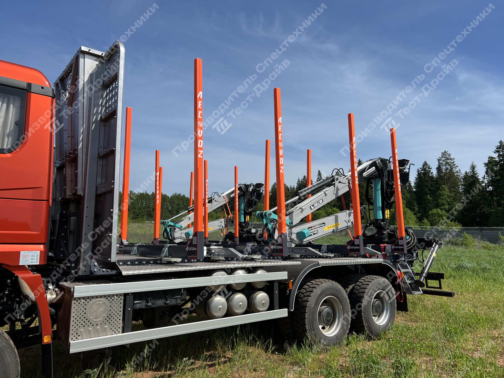 Сортиментовоз Shacman X3000 6x6 с ГМУ ICARBAZZOLI IB 120 L98 и площадкой ЛЕСОVOZ Фото №47