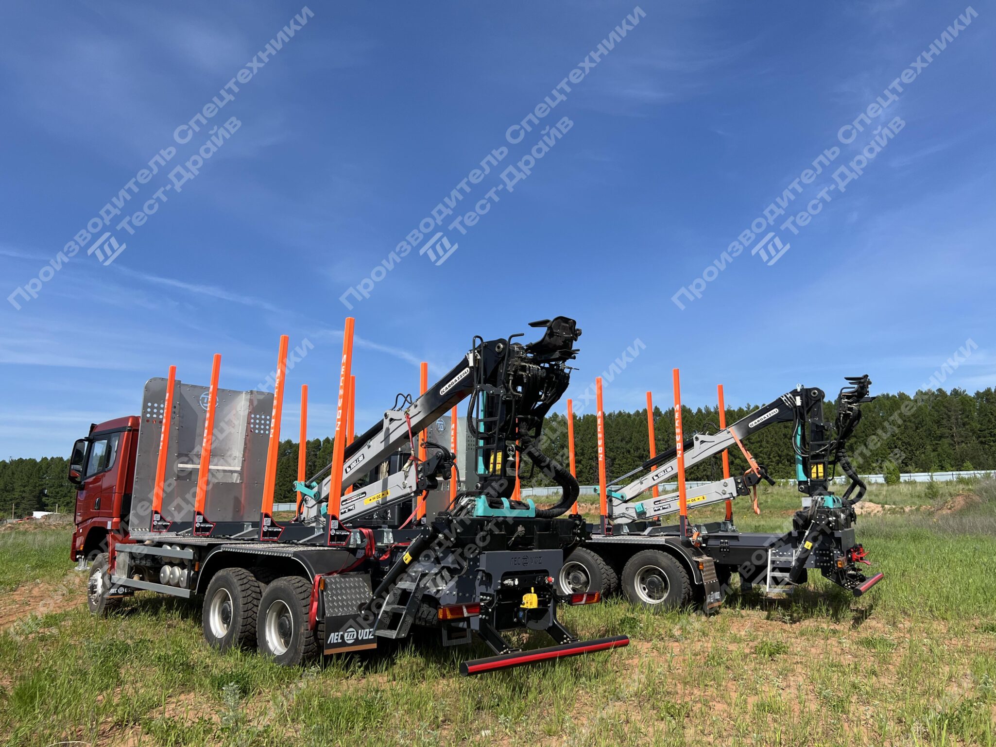 Сортиментовоз Shacman X3000 6x6 с ГМУ ICARBAZZOLI IB 120 L98 и площадкой ЛЕСОVOZ Фото №11