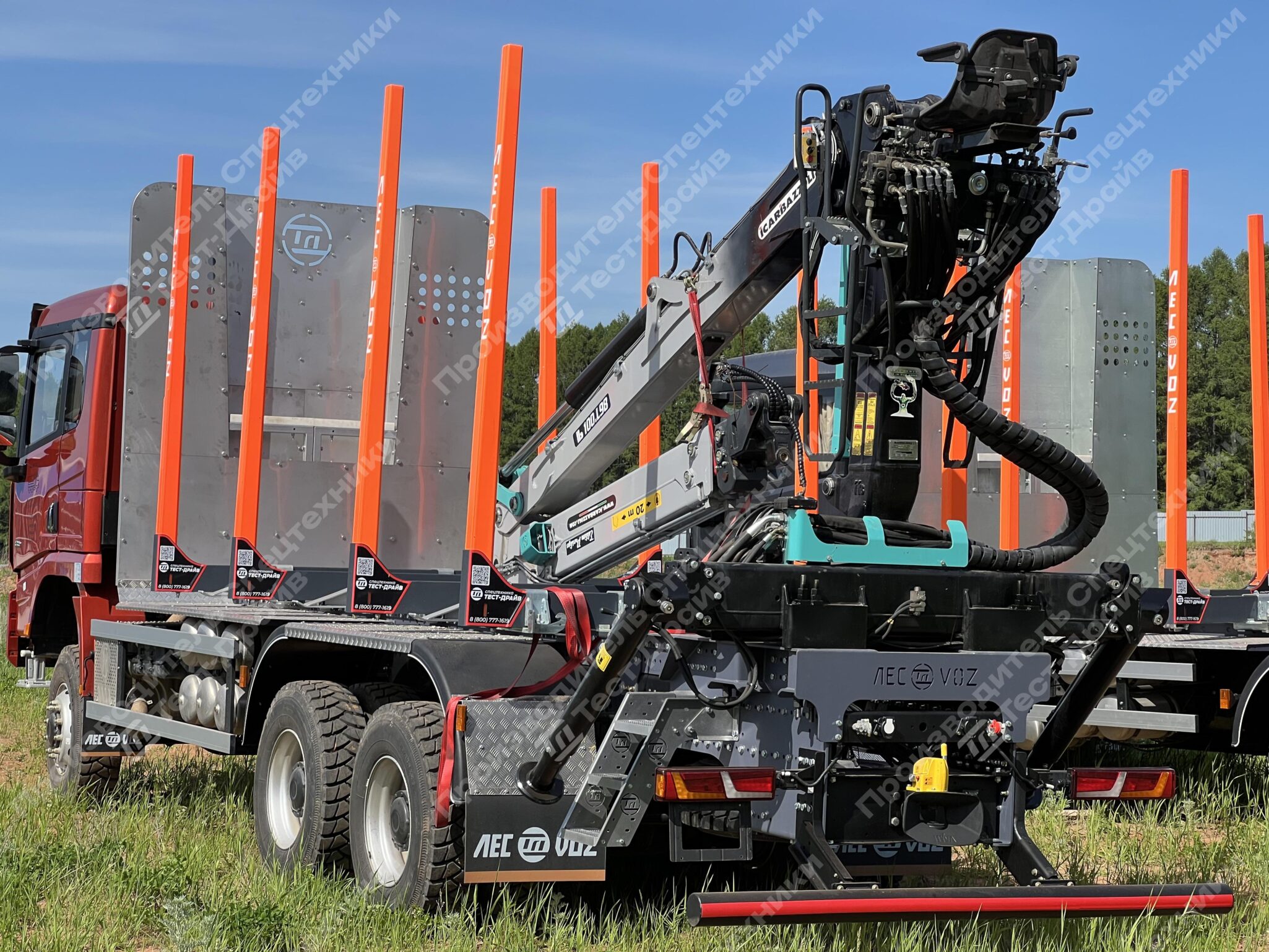 Сортиментовоз Shacman X3000 6x6 с ГМУ ICARBAZZOLI IB 120 L98 и площадкой ЛЕСОVOZ Фото №107