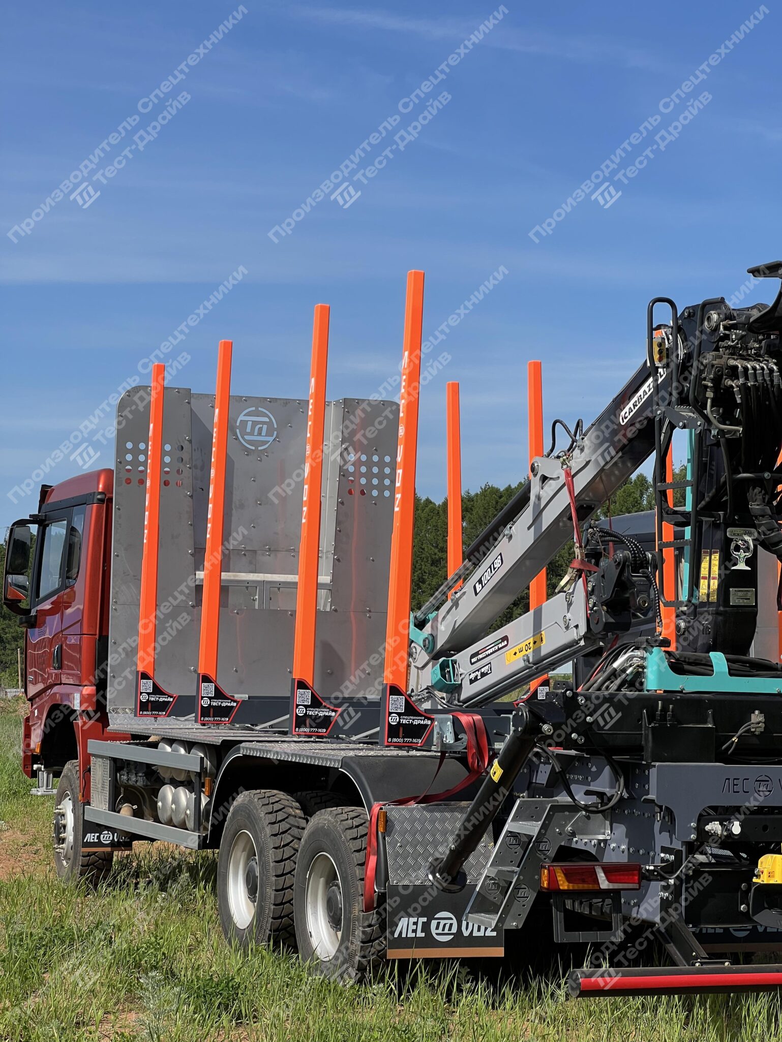 Сортиментовоз Shacman X3000 6x6 с ГМУ ICARBAZZOLI IB 120 L98 и площадкой ЛЕСОVOZ Фото №72