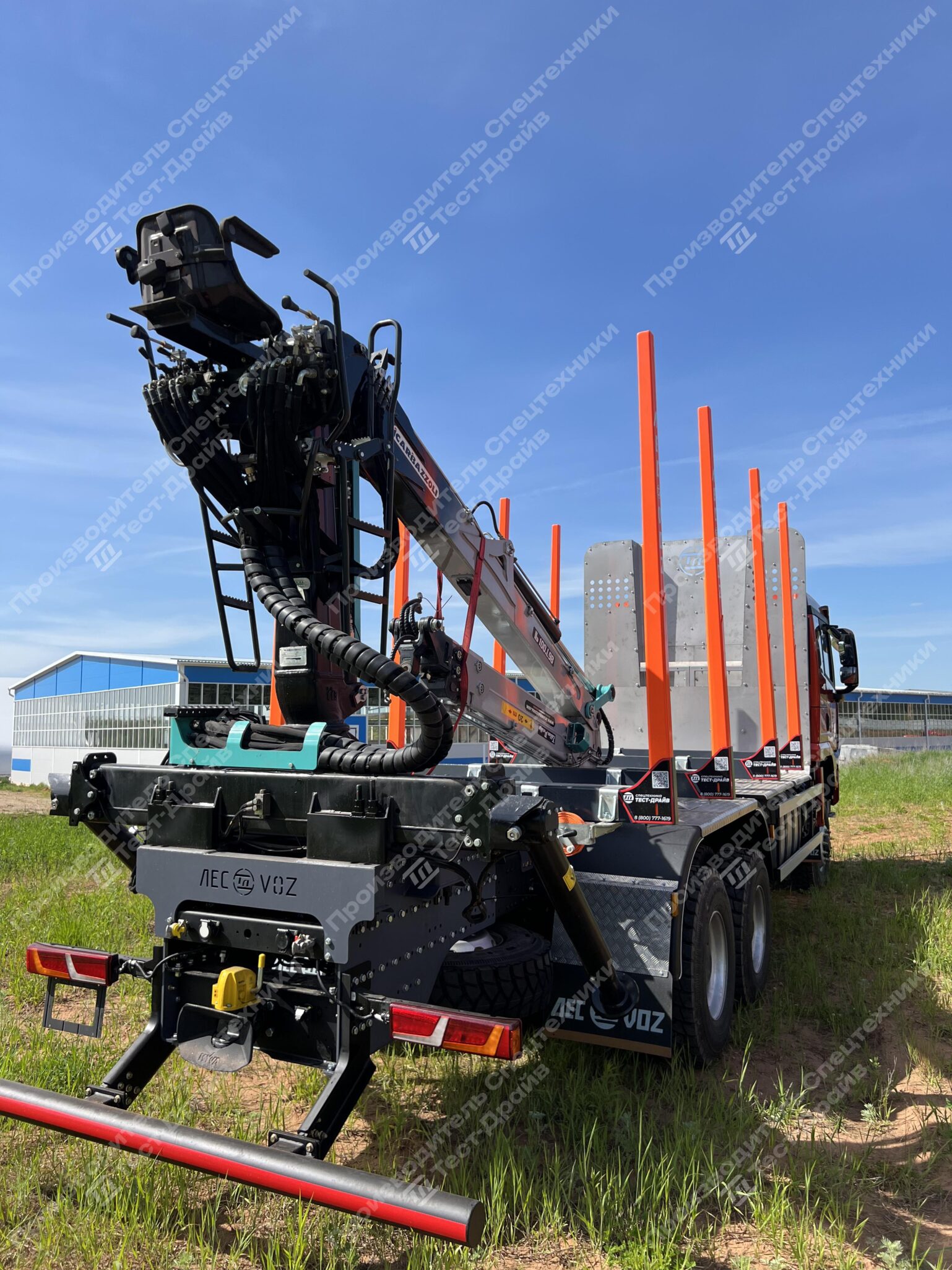 Сортиментовоз Shacman X3000 6x6 с ГМУ ICARBAZZOLI IB 120 L98 и площадкой ЛЕСОVOZ Фото №75