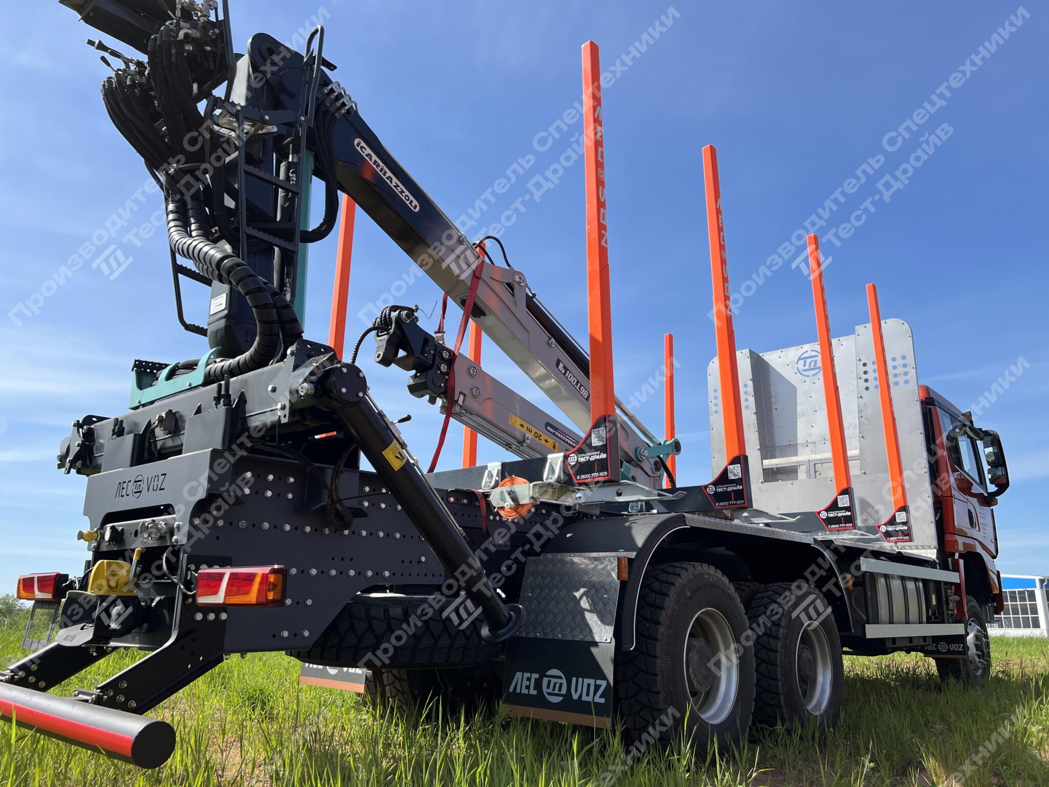 Сортиментовоз Shacman X3000 6x6 с ГМУ ICARBAZZOLI IB 120 L98 и площадкой ЛЕСОVOZ Фото №109