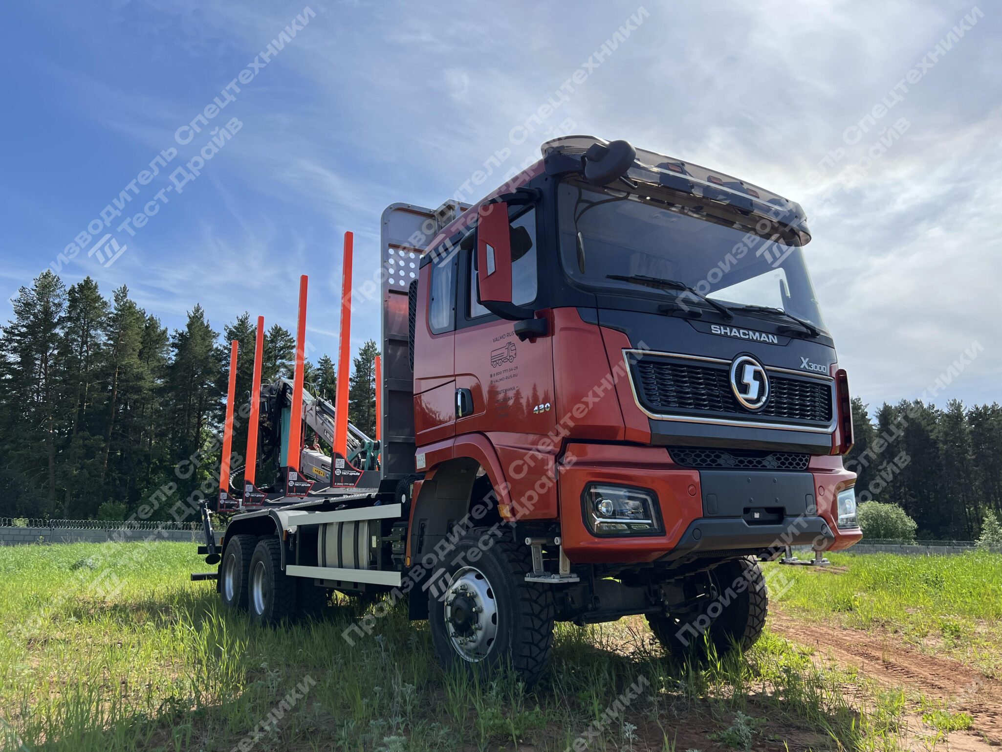 Сортиментовоз Shacman X3000 6x6 с ГМУ ICARBAZZOLI IB 120 L98 и площадкой ЛЕСОVOZ Фото №79