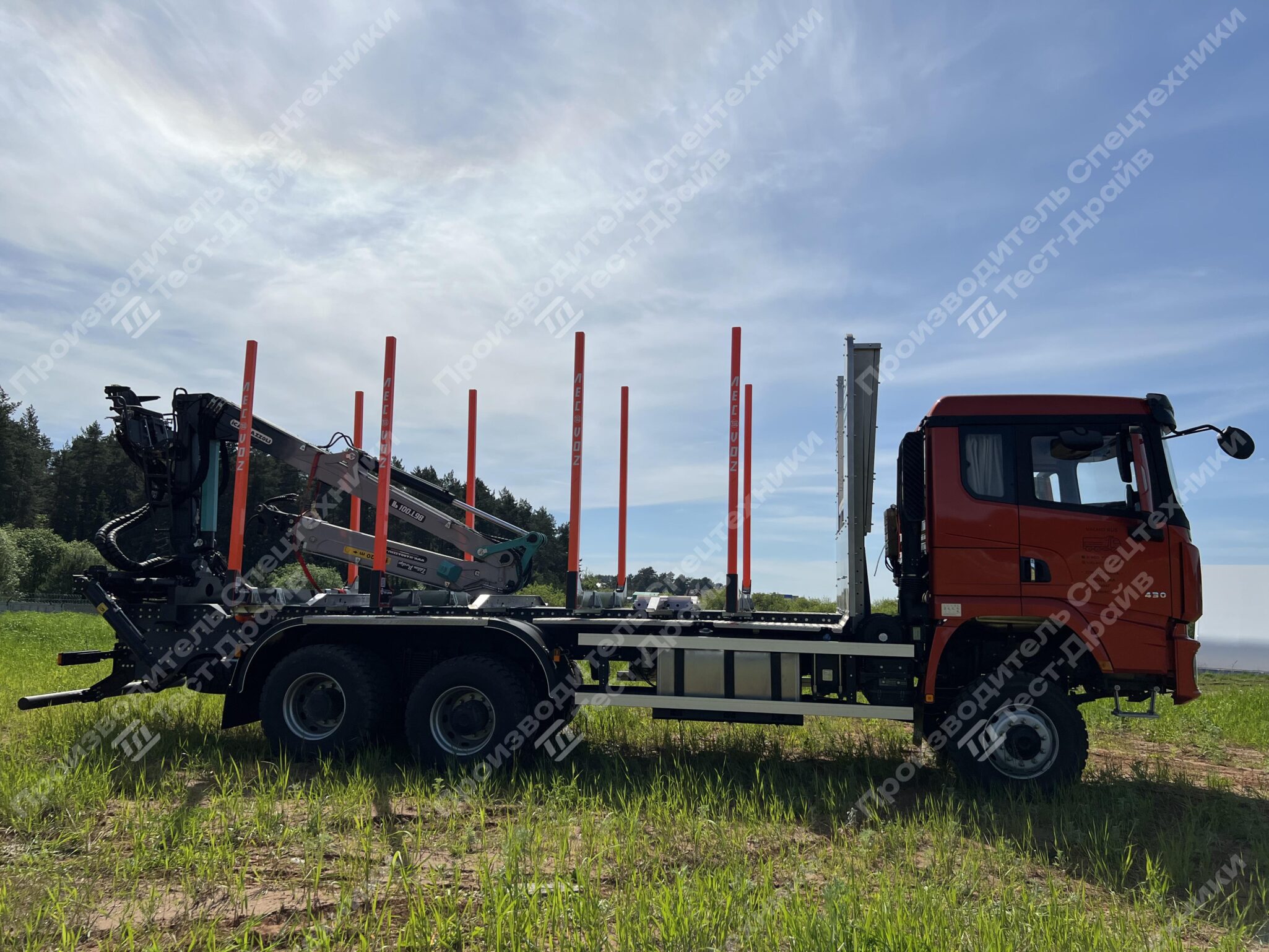 Сортиментовоз Shacman X3000 6x6 с ГМУ ICARBAZZOLI IB 120 L98 и площадкой ЛЕСОVOZ Фото №83