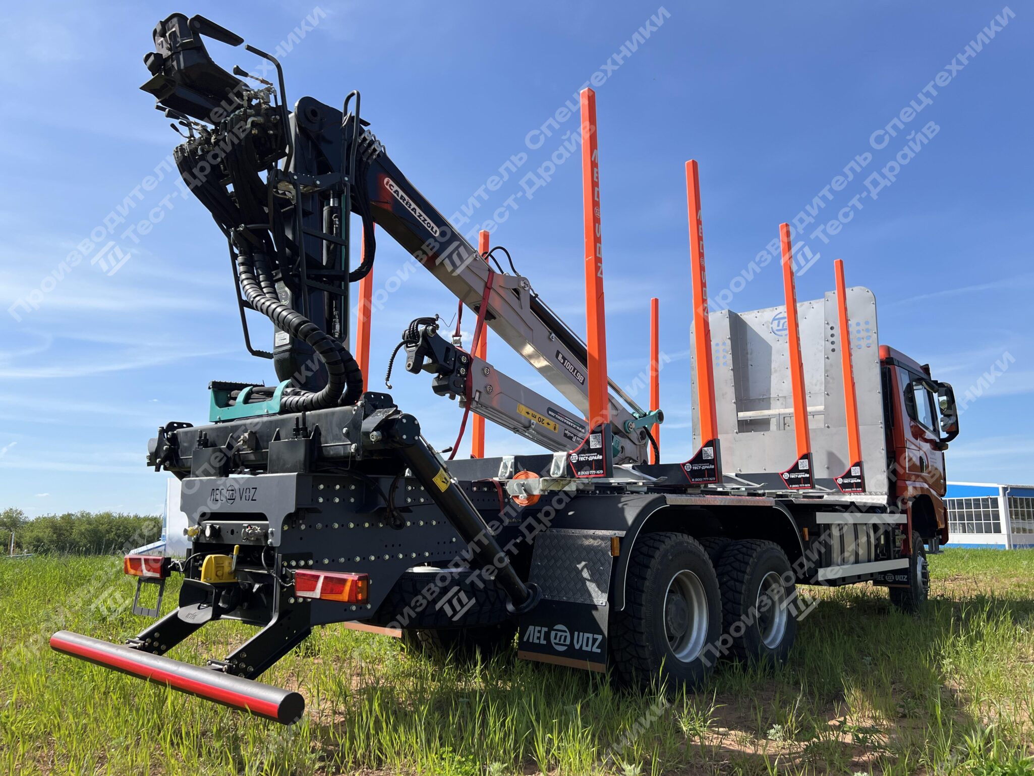 Сортиментовоз Shacman X3000 6x6 с ГМУ ICARBAZZOLI IB 120 L98 и площадкой ЛЕСОVOZ Фото №27