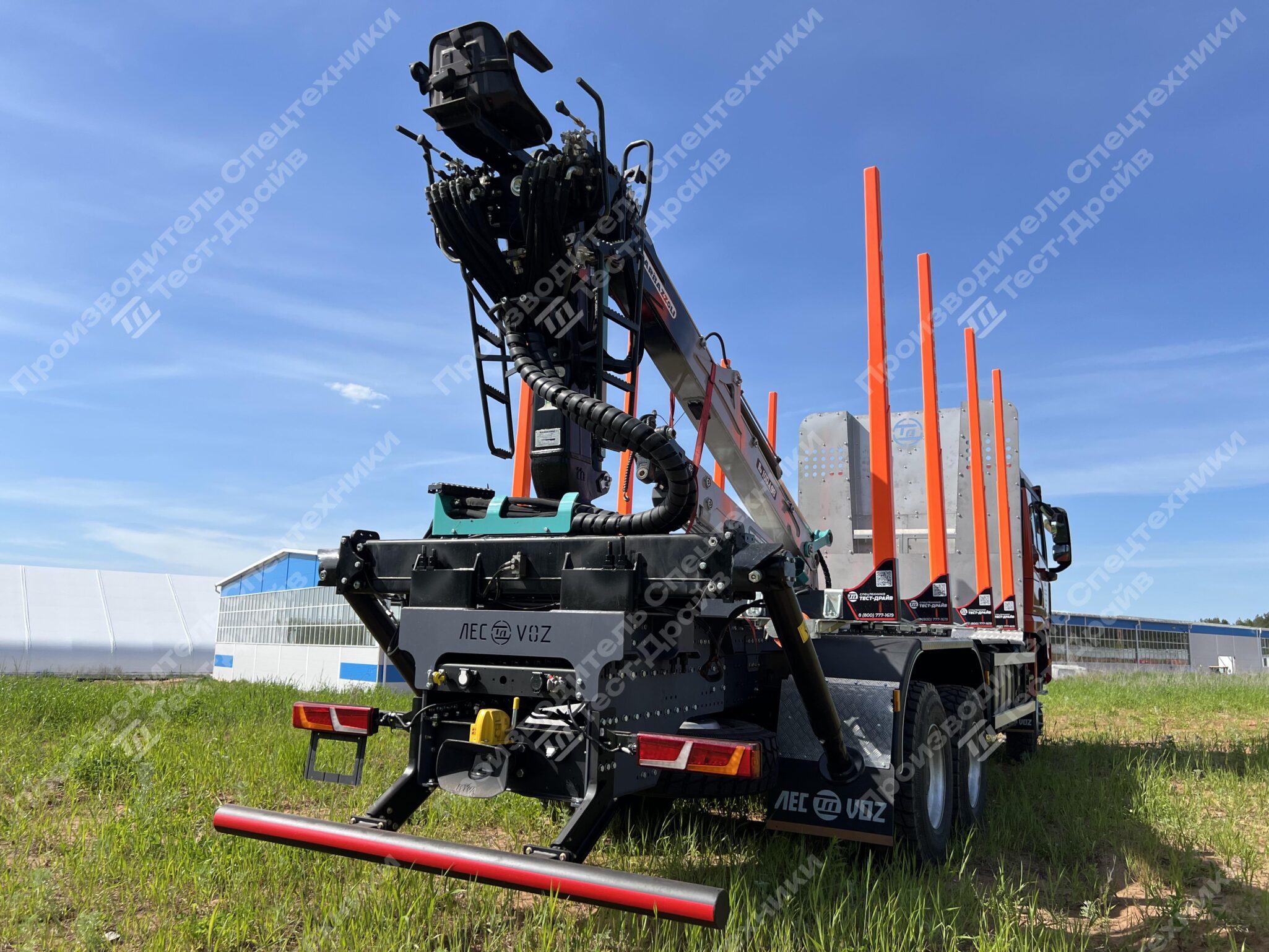 Сортиментовоз Shacman X3000 6x6 с ГМУ ICARBAZZOLI IB 120 L98 и площадкой ЛЕСОVOZ Фото №89