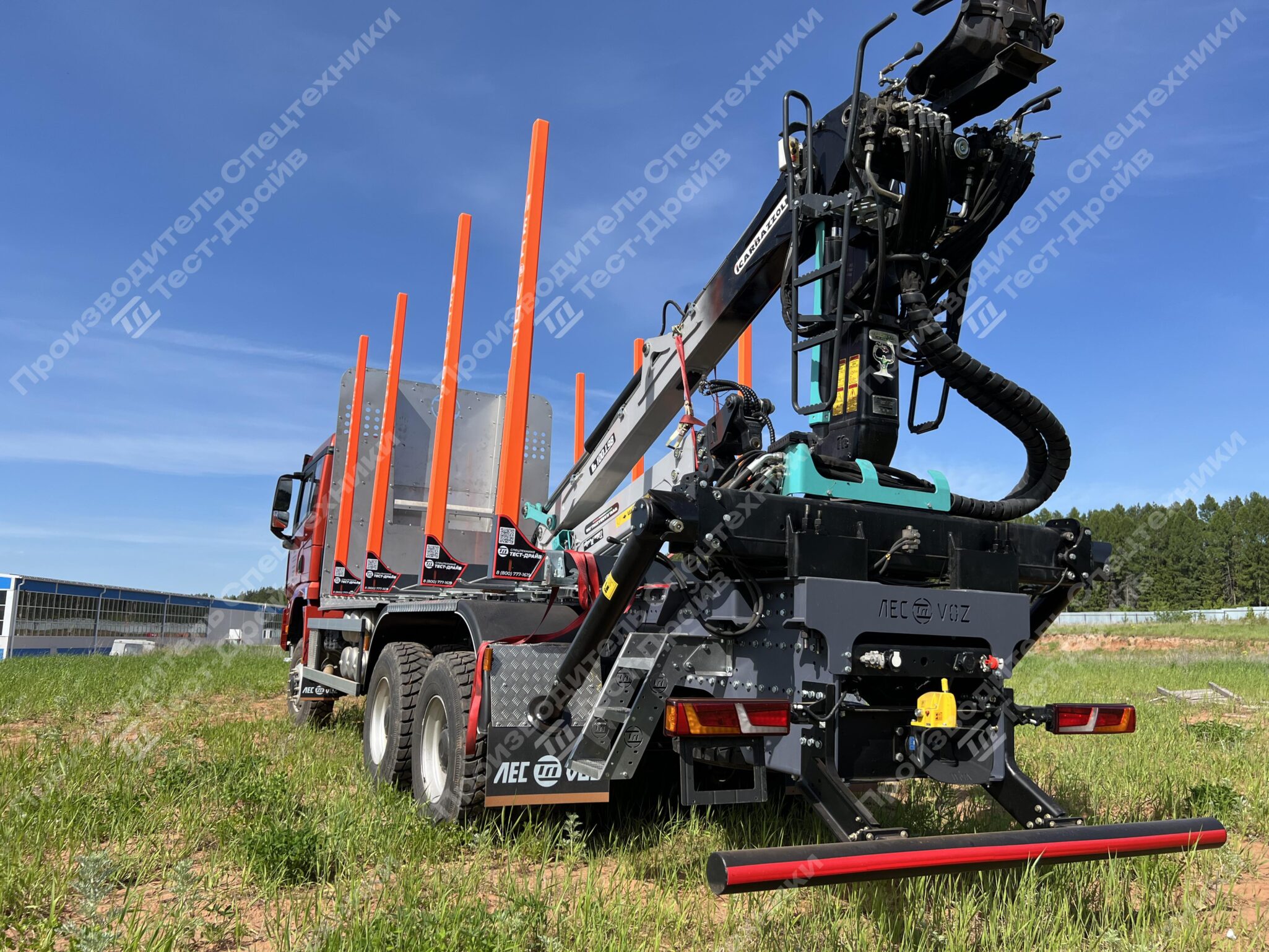 Сортиментовоз Shacman X3000 6x6 с ГМУ ICARBAZZOLI IB 120 L98 и площадкой ЛЕСОVOZ Фото №88