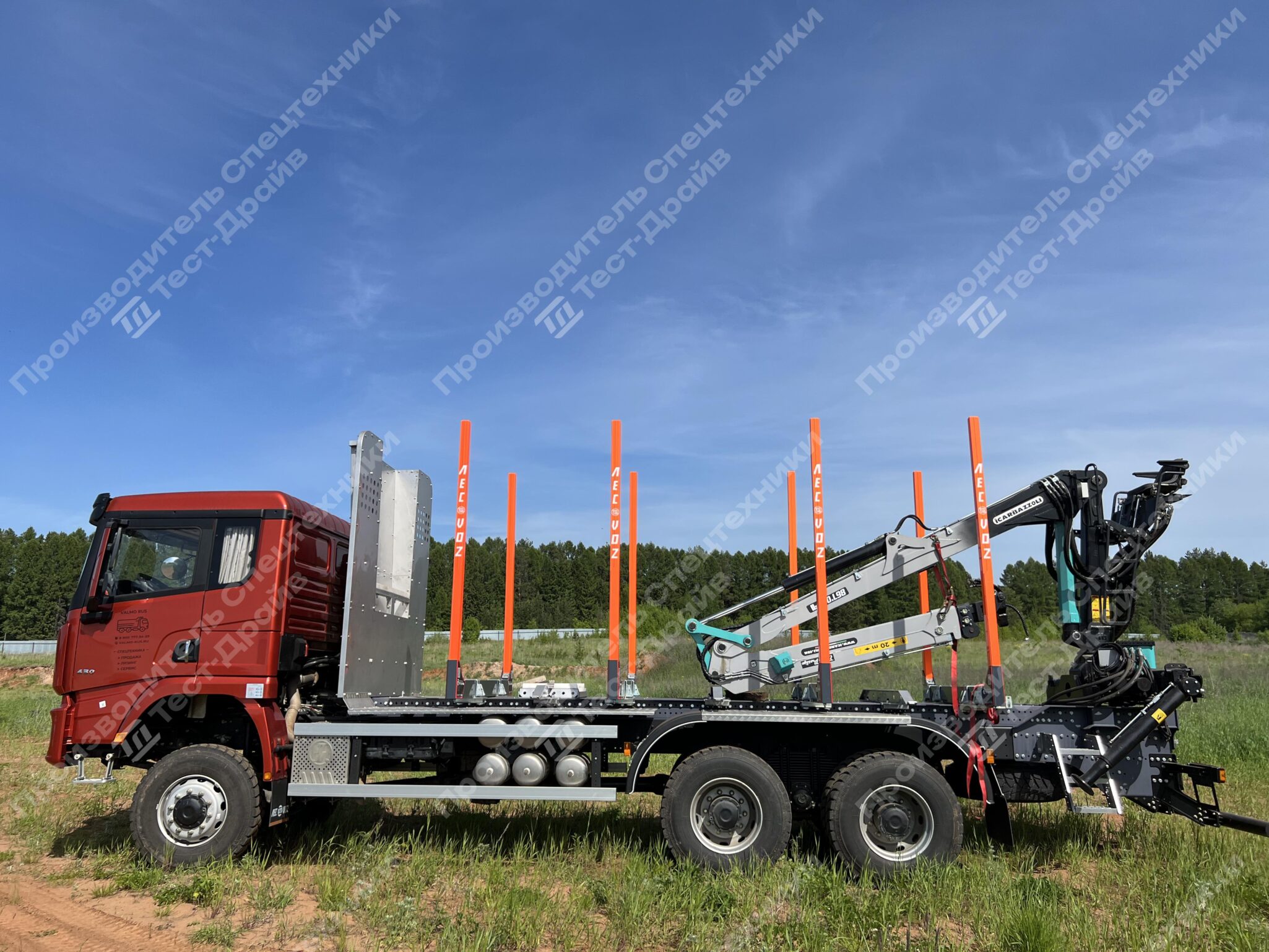 Сортиментовоз Shacman X3000 6x6 с ГМУ ICARBAZZOLI IB 120 L98 и площадкой ЛЕСОVOZ Фото №30