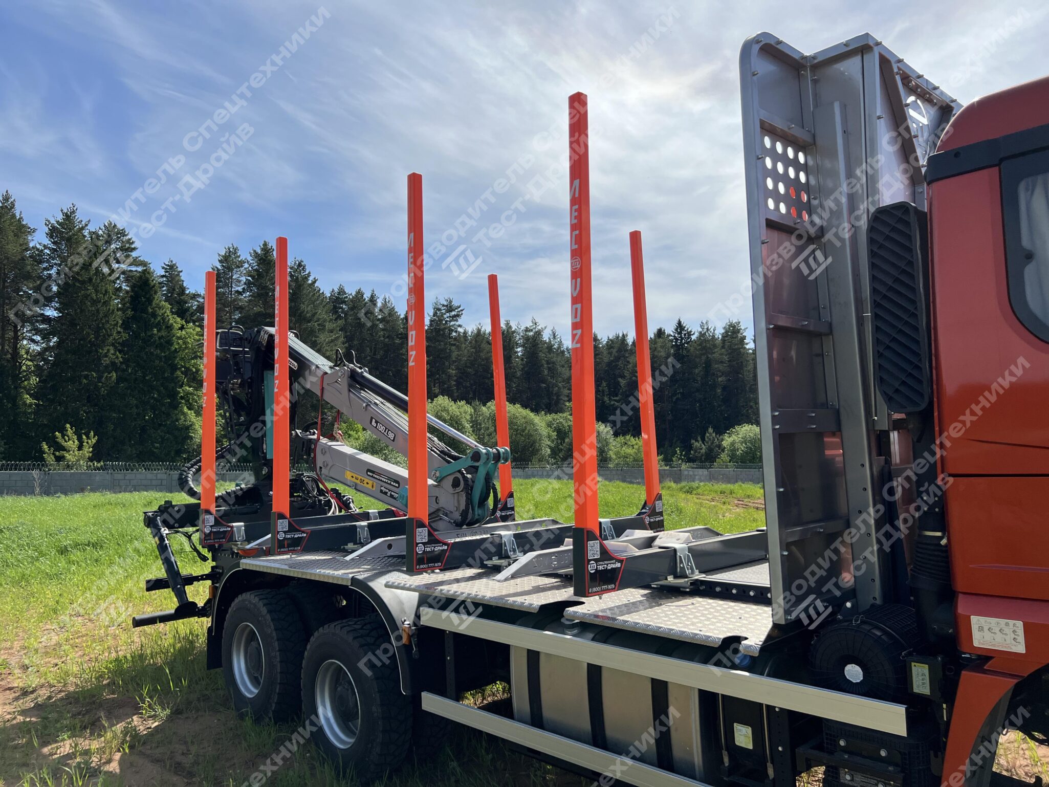 Сортиментовоз Shacman X3000 6x6 с ГМУ ICARBAZZOLI IB 120 L98 и площадкой ЛЕСОVOZ Фото №91