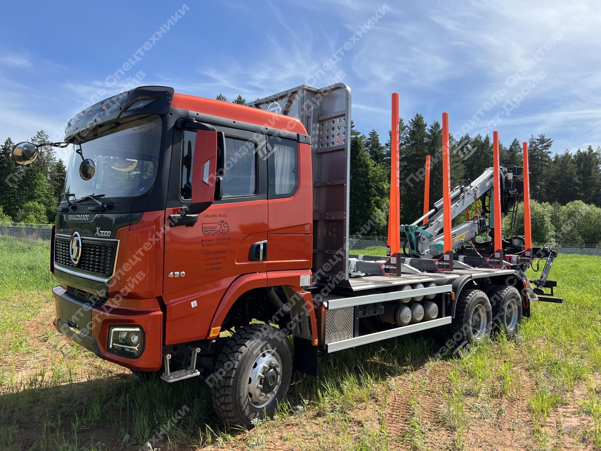 Сортиментовоз Shacman X3000 6x6 с ГМУ ICARBAZZOLI IB 120 L98 и площадкой ЛЕСОVOZ Фото №90