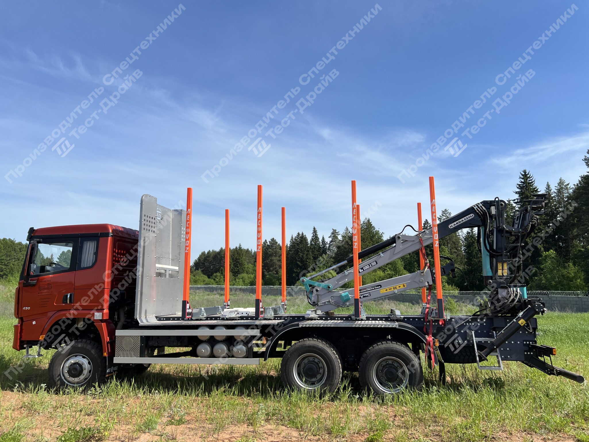 Сортиментовоз Shacman X3000 6x6 с ГМУ ICARBAZZOLI IB 120 L98 и площадкой ЛЕСОVOZ Фото №43