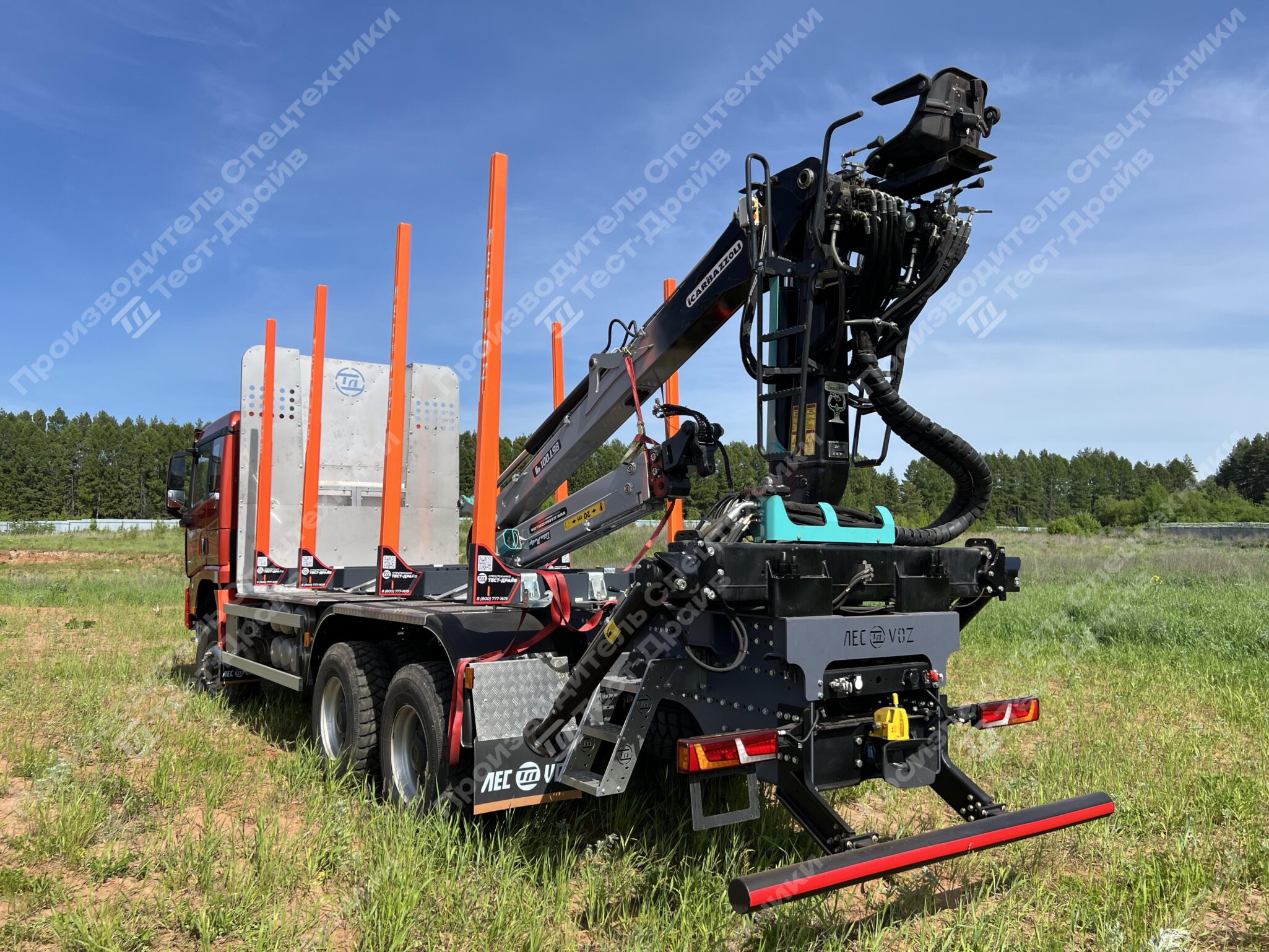 Сортиментовоз Shacman X3000 6x6 с ГМУ ICARBAZZOLI IB 120 L98 и площадкой ЛЕСОVOZ Фото №46