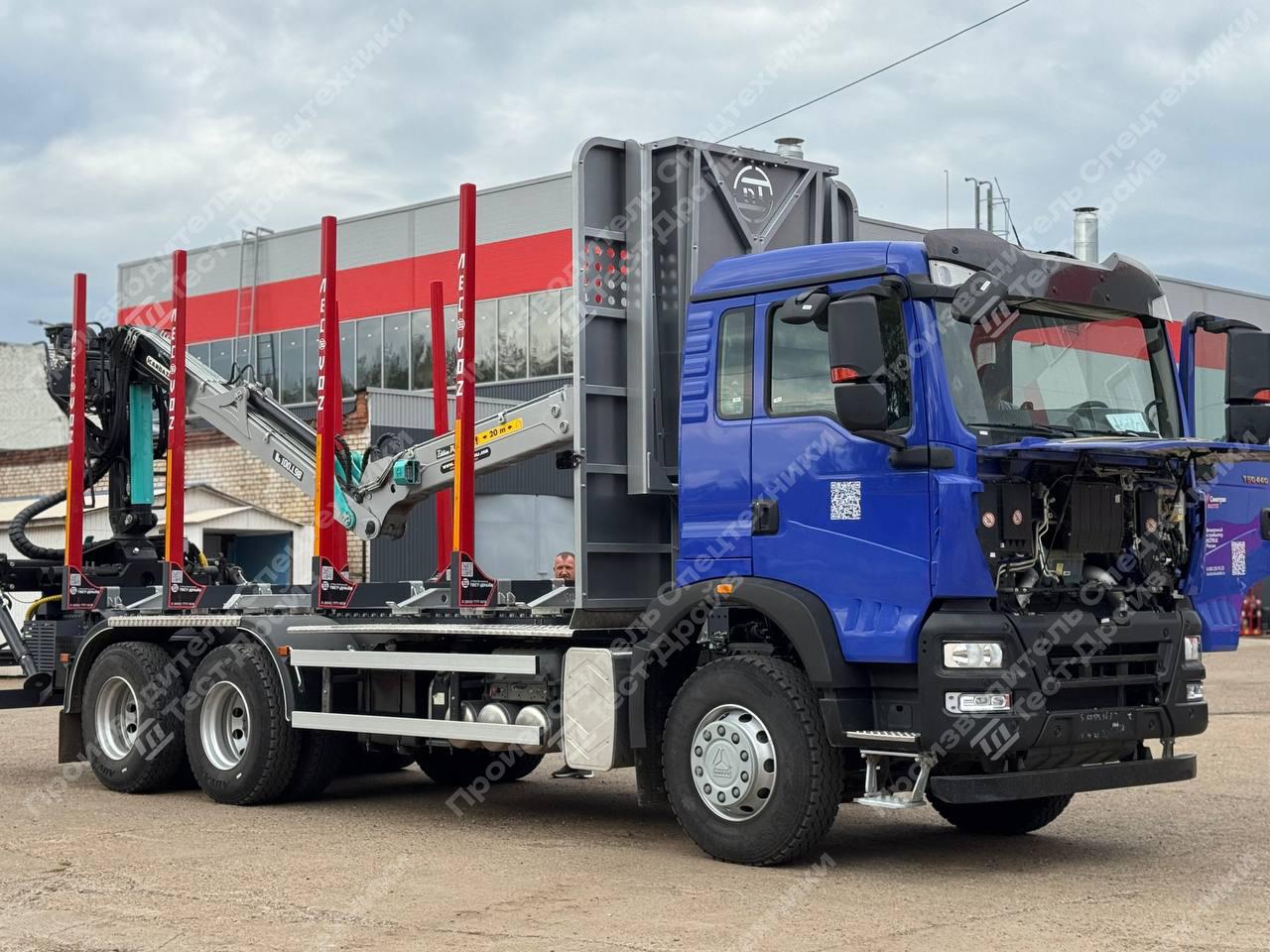 Сортиментовоз HOWO 6x4 с ГМУ ICARBAZZOLI IB 100 L98 и площадкой ЛЕСОVOZ Фото №6