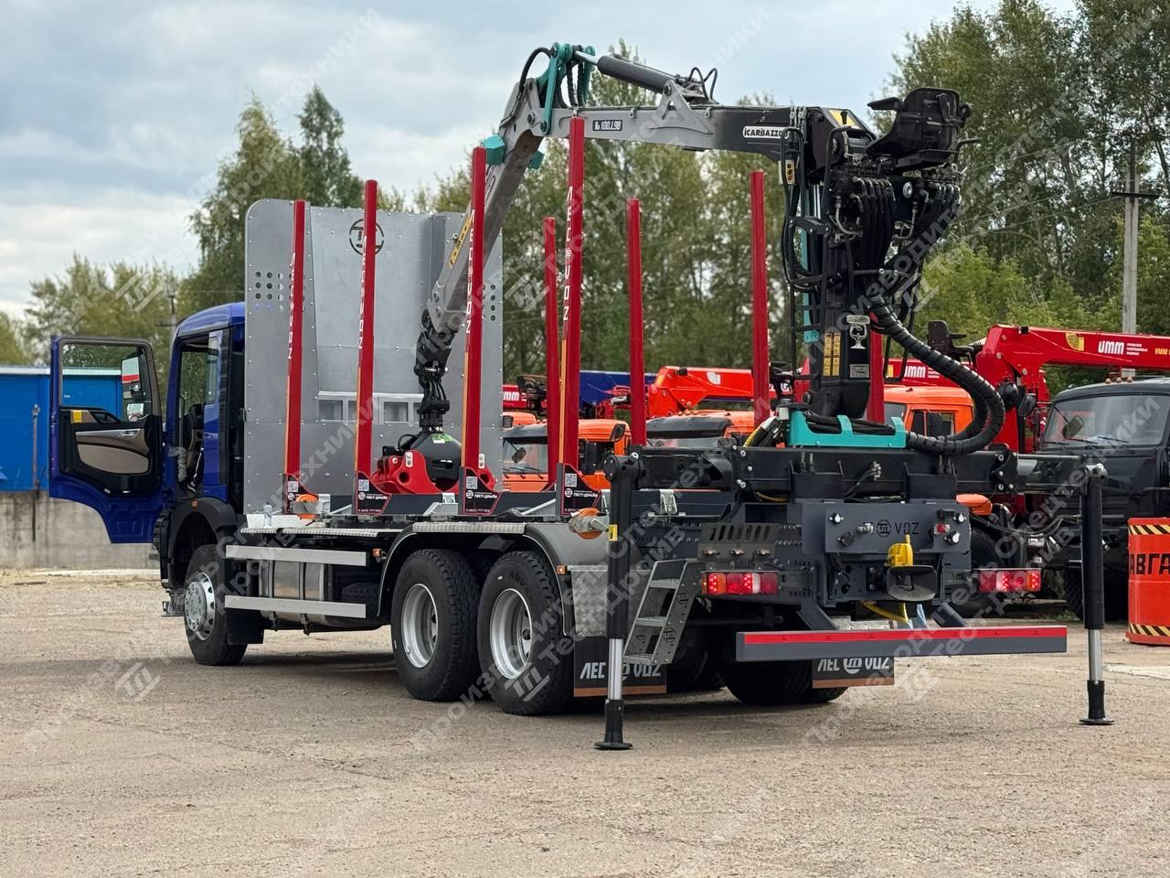 Сортиментовоз HOWO 6x4 с ГМУ ICARBAZZOLI IB 100 L98 и площадкой ЛЕСОVOZ Фото №13