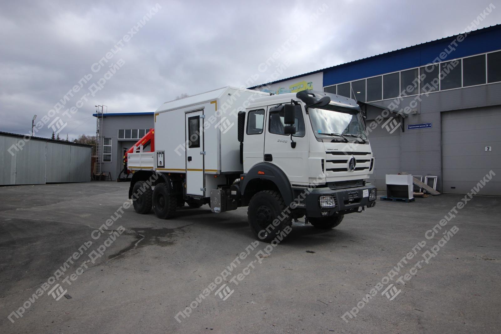 ПАРМ Beiben BBTR 2643 6x6 с КМУ Инман ИМ 77 Фото №2