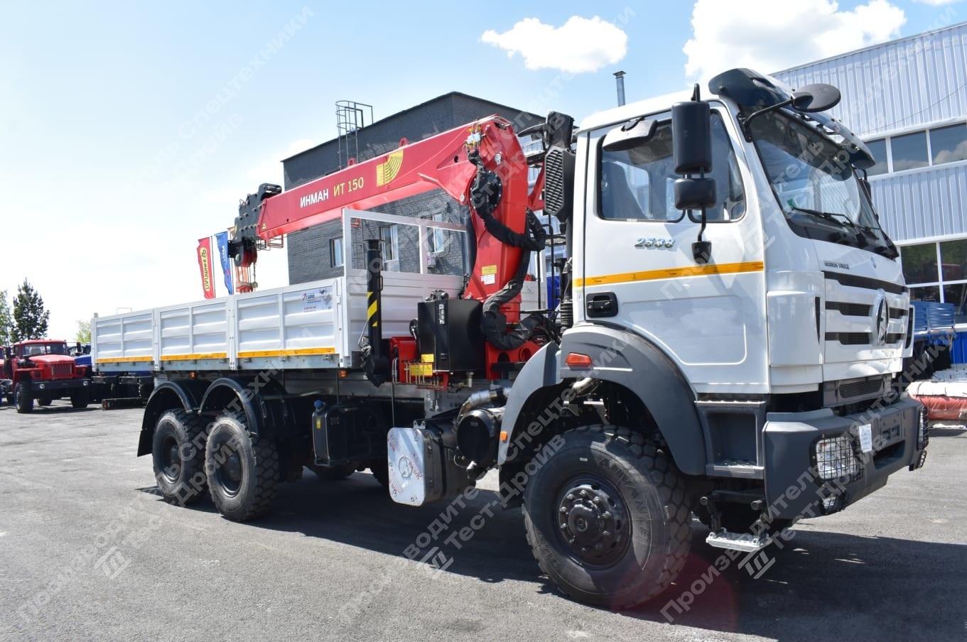 Бортовой Beiben 2538LA 6x6 с КМУ Инман ИТ 150 Фото №2