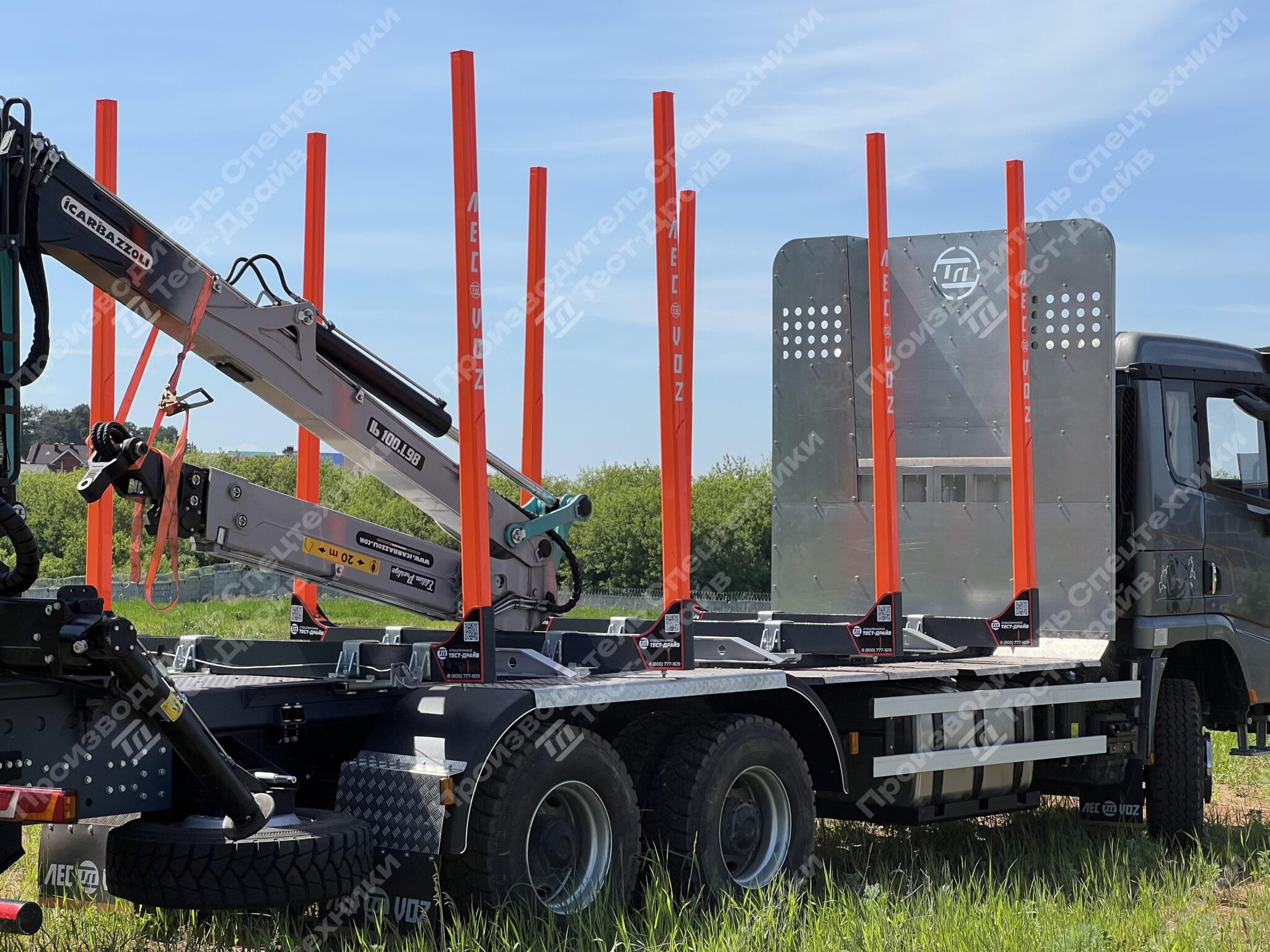 Сортиментовоз VOLVO 6х4 с ГМУ ICARBAZZOLI IB 100 L98 и площадкой ЛЕСОVОZ Фото №2