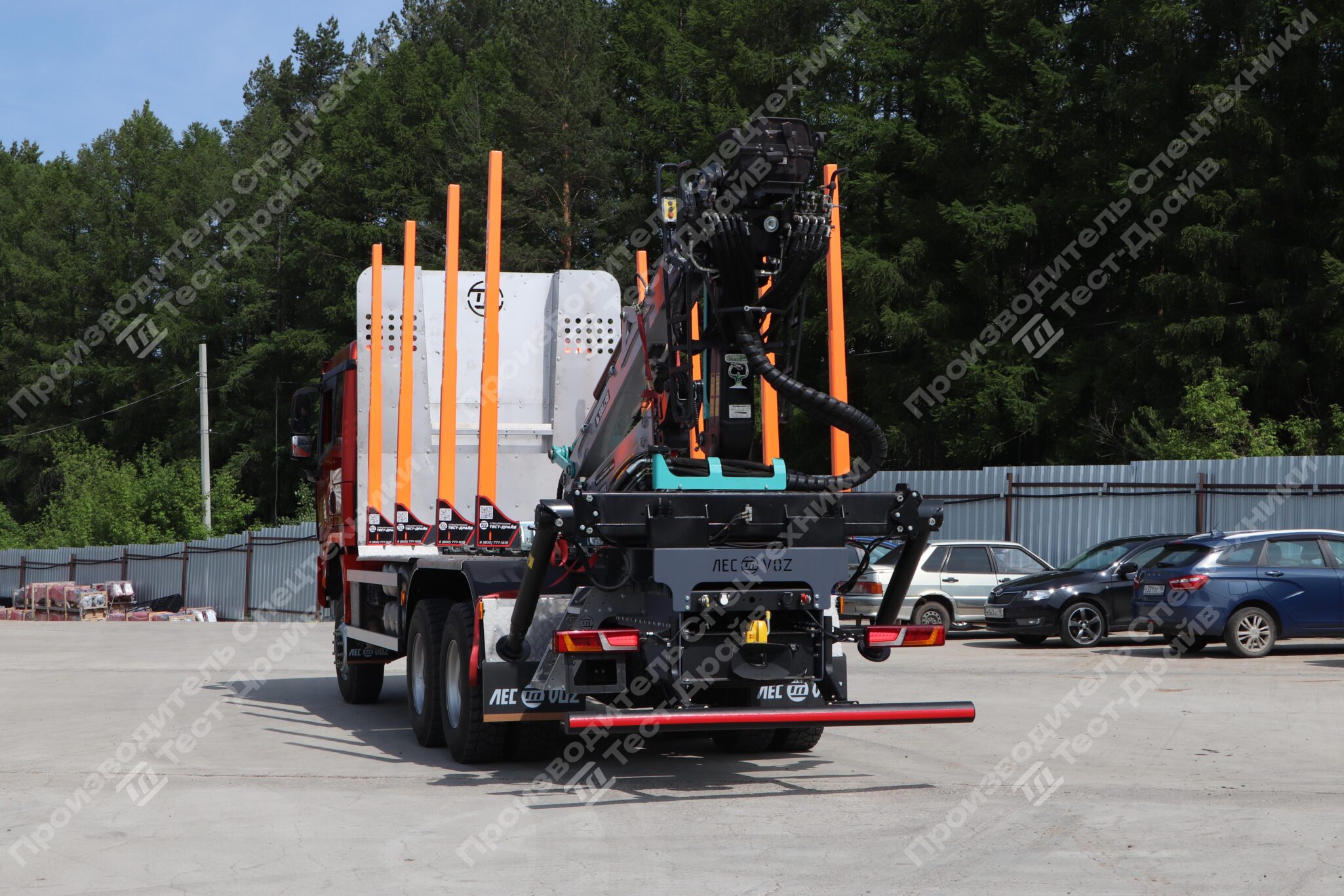 Сортиментовоз SHACMAN 6х6 с ГМУ ICARBAZZOLI IB 100 L98 и площадкой ЛЕСОVOZ Фото №18
