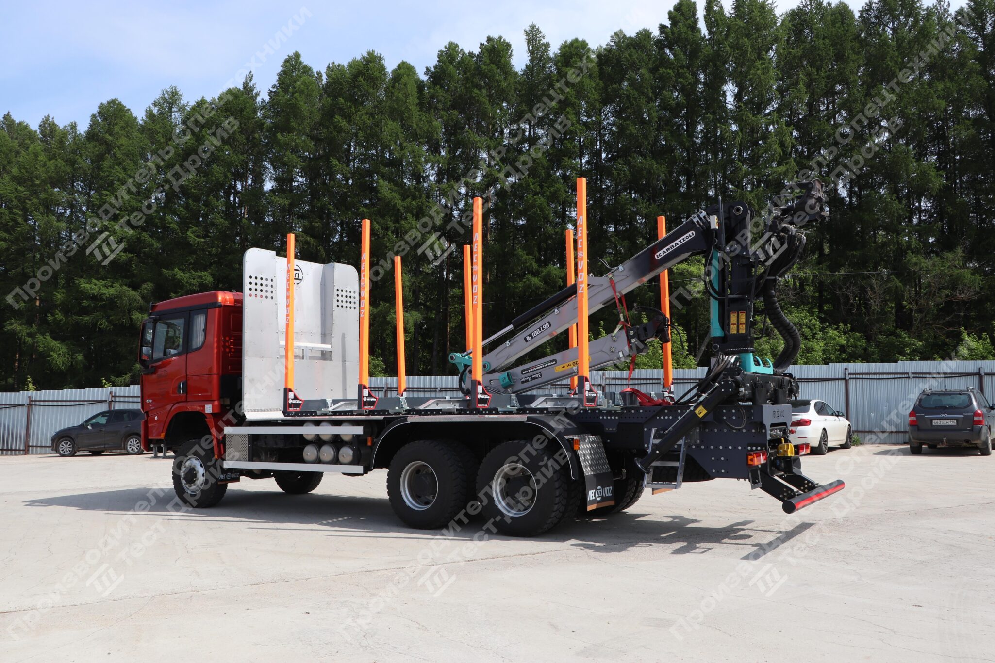Сортиментовоз SHACMAN 6х6 с ГМУ ICARBAZZOLI IB 100 L98 и площадкой ЛЕСОVOZ Фото №15