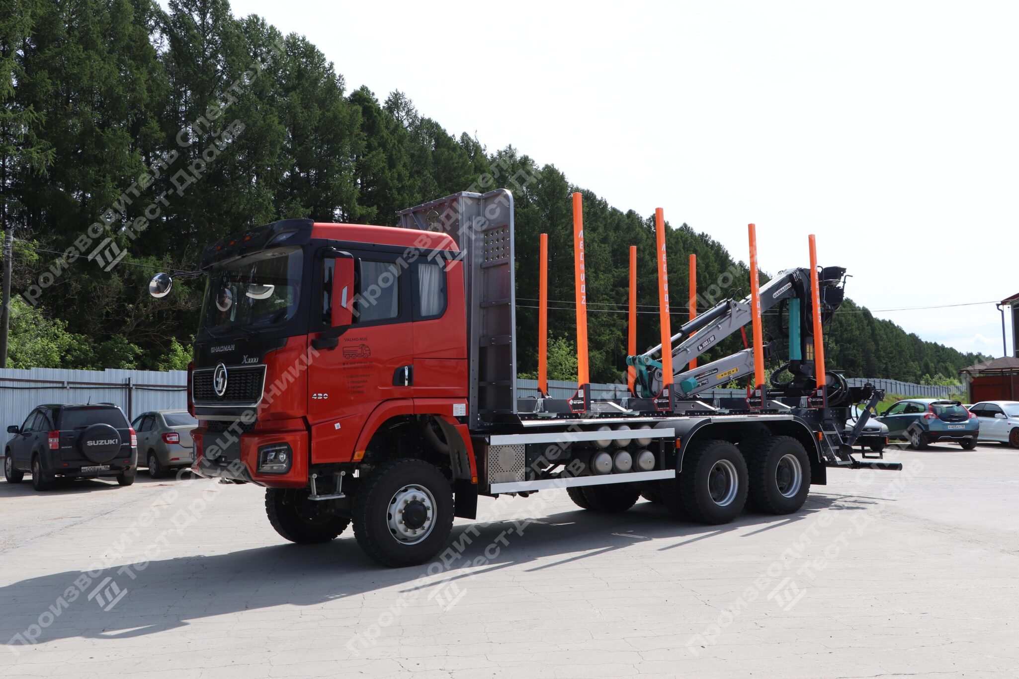 Сортиментовоз SHACMAN 6х6 с ГМУ ICARBAZZOLI IB 100 L98 и площадкой ЛЕСОVOZ Фото №9