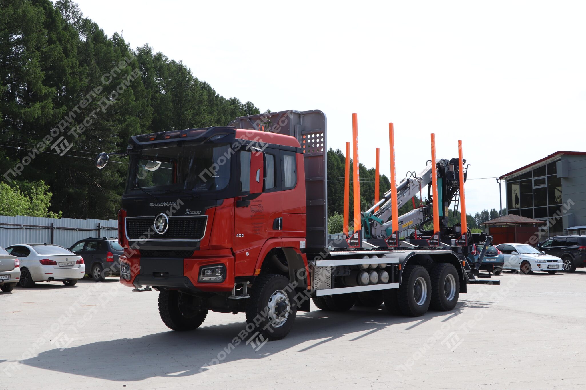 Сортиментовоз SHACMAN 6х6 с ГМУ ICARBAZZOLI IB 100 L98 и площадкой ЛЕСОVOZ Фото №8