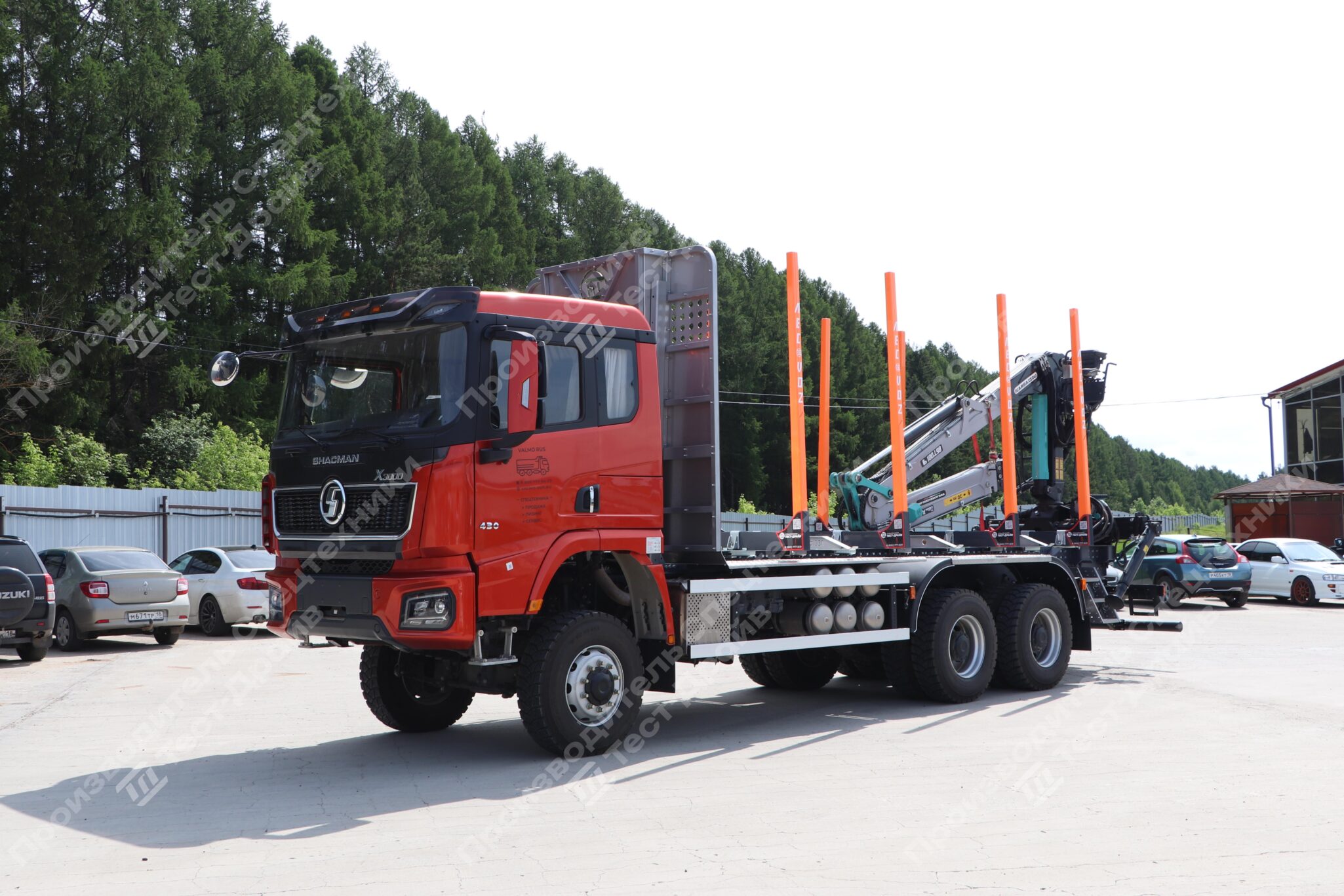 Сортиментовоз SHACMAN 6х6 с ГМУ ICARBAZZOLI IB 100 L98 и площадкой ЛЕСОVOZ Фото №7
