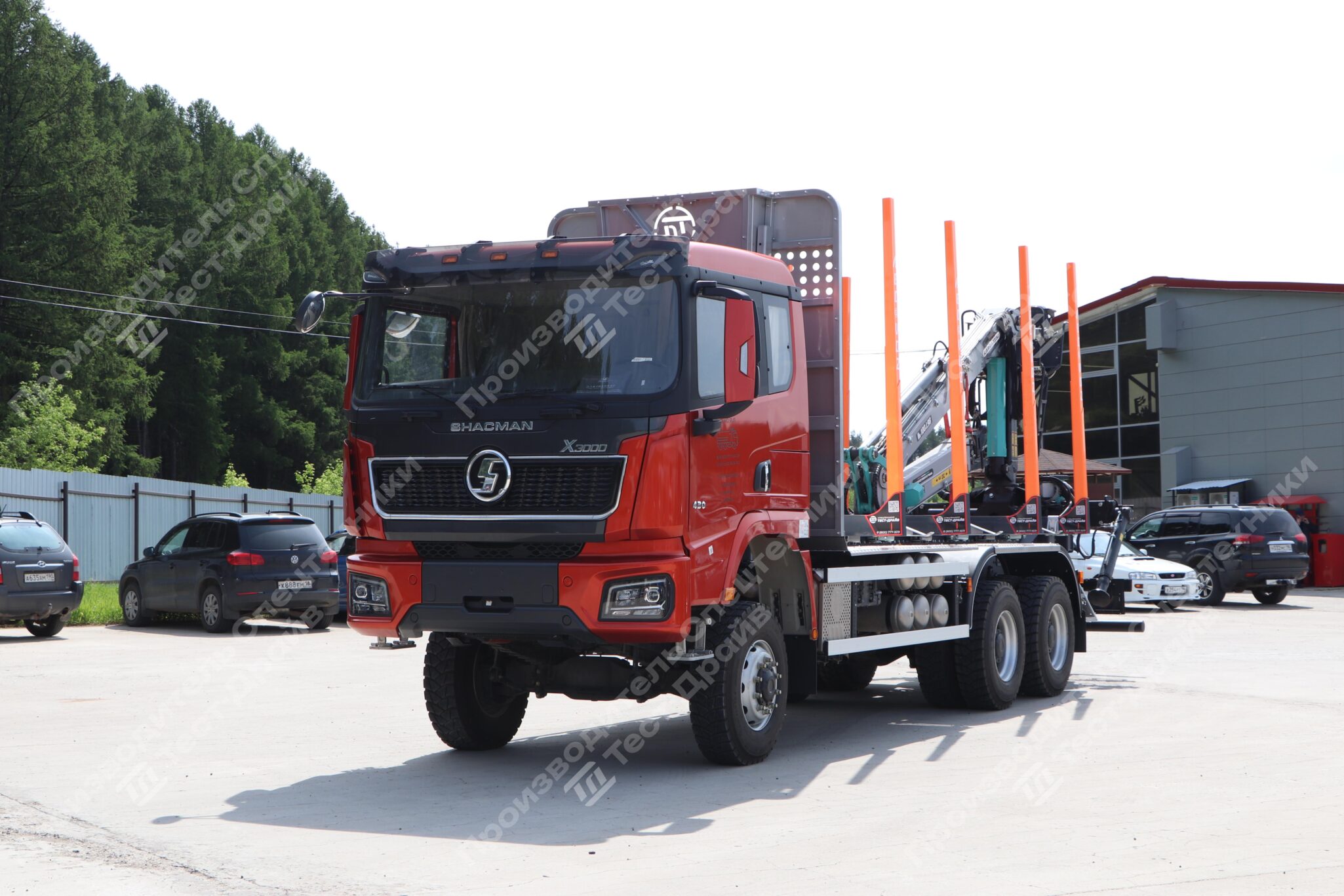 Сортиментовоз SHACMAN 6х6 с ГМУ ICARBAZZOLI IB 100 L98 и площадкой ЛЕСОVOZ Фото №3