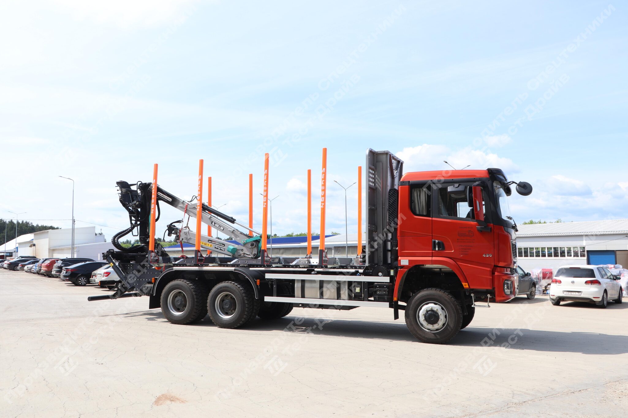 Сортиментовоз SHACMAN 6х6 с ГМУ ICARBAZZOLI IB 100 L98 и площадкой ЛЕСОVOZ Фото №14