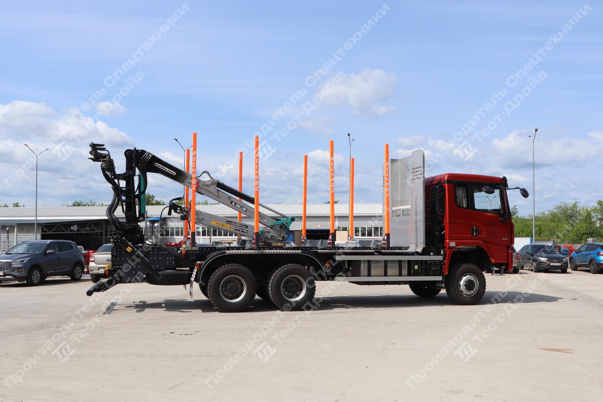 Сортиментовоз SHACMAN 6х6 с ГМУ ICARBAZZOLI IB 100 L98 и площадкой ЛЕСОVOZ Фото №13