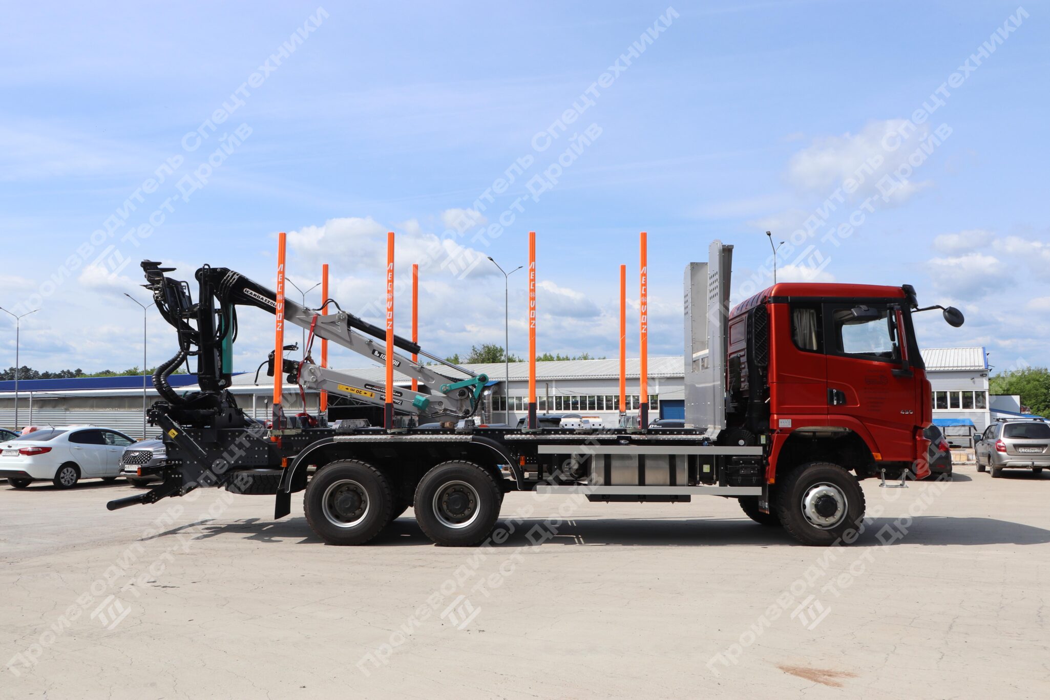 Сортиментовоз SHACMAN 6х6 с ГМУ ICARBAZZOLI IB 100 L98 и площадкой ЛЕСОVOZ Фото №12