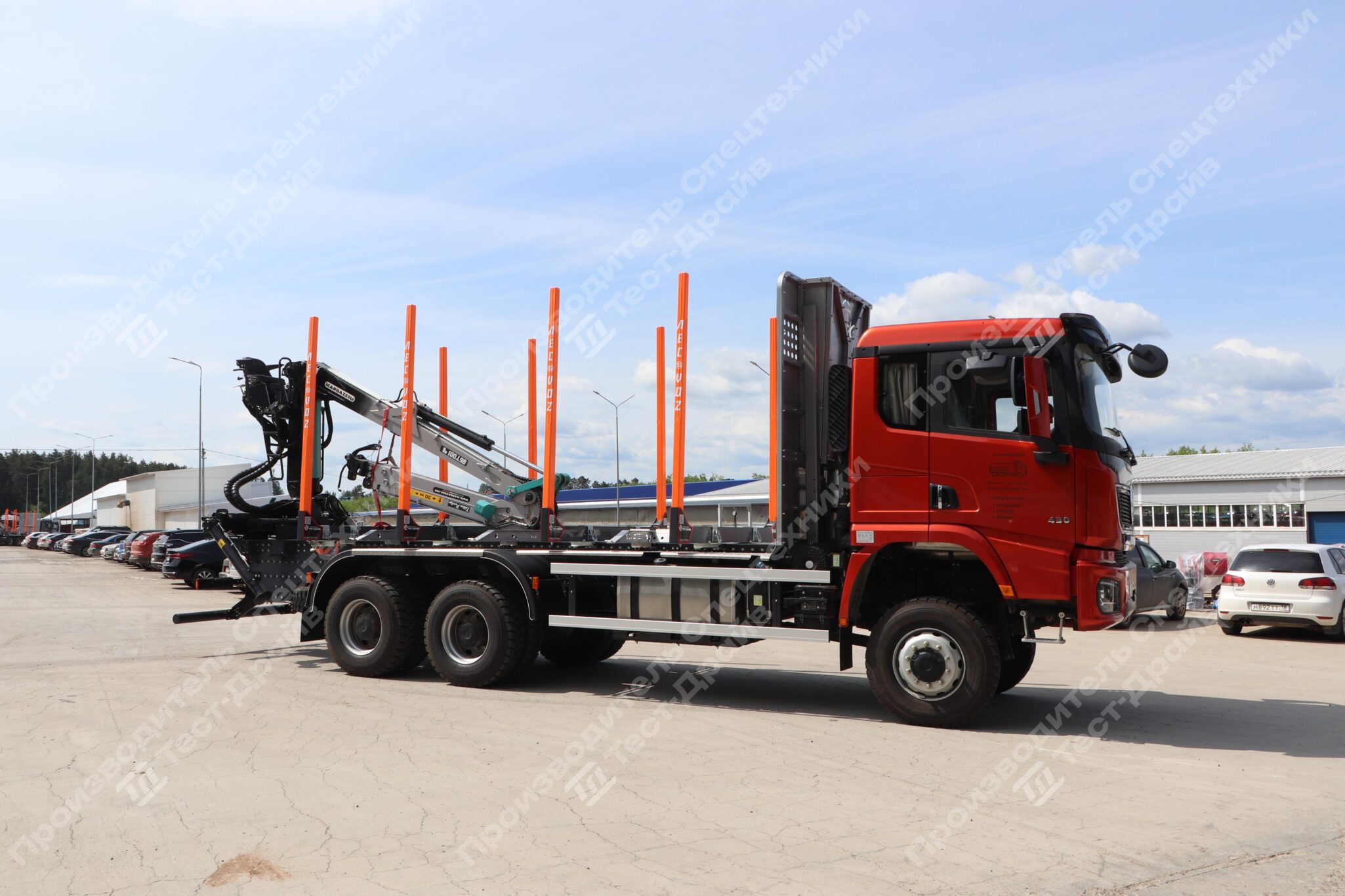 Сортиментовоз SHACMAN 6х6 с ГМУ ICARBAZZOLI IB 100 L98 и площадкой ЛЕСОVOZ Фото №11