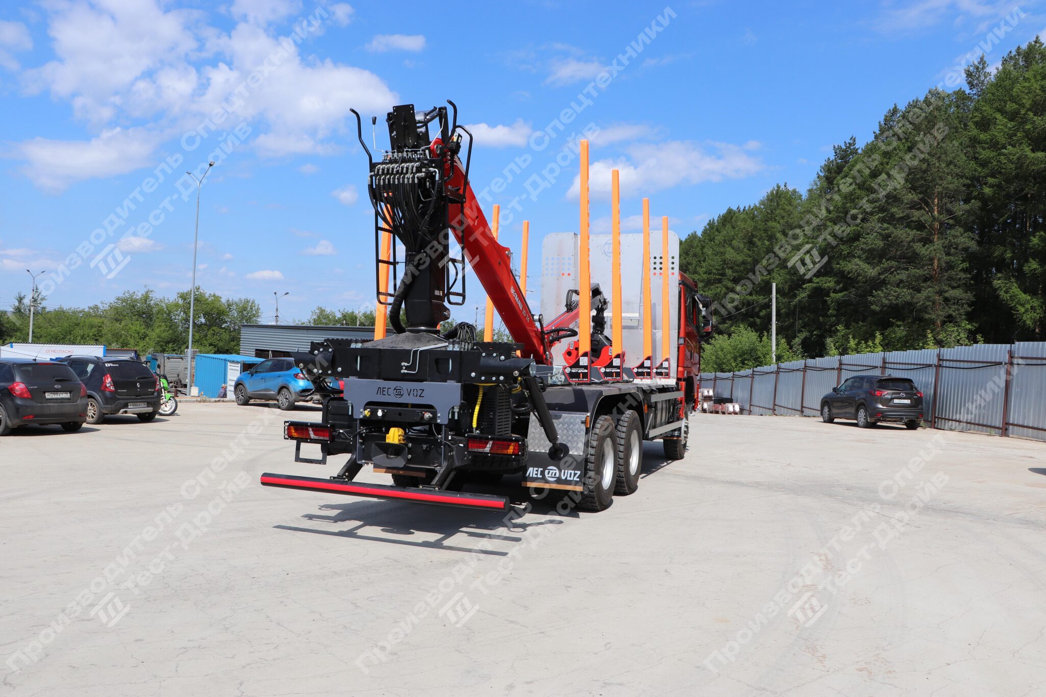 Сортиментовоз SHACMAN 6х6 с ГМУ VM10L74 и площадкой ЛЕСОVOZ Фото №16